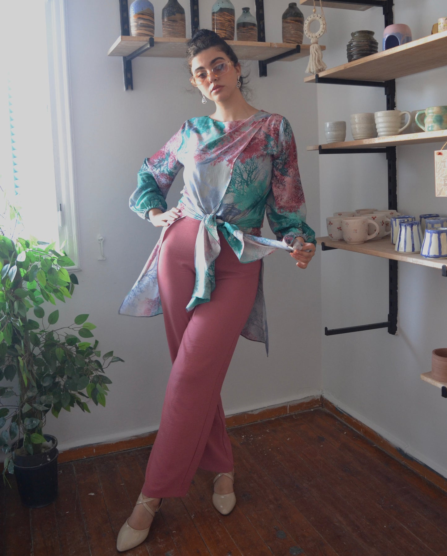 Terracotta Crêpe Pants