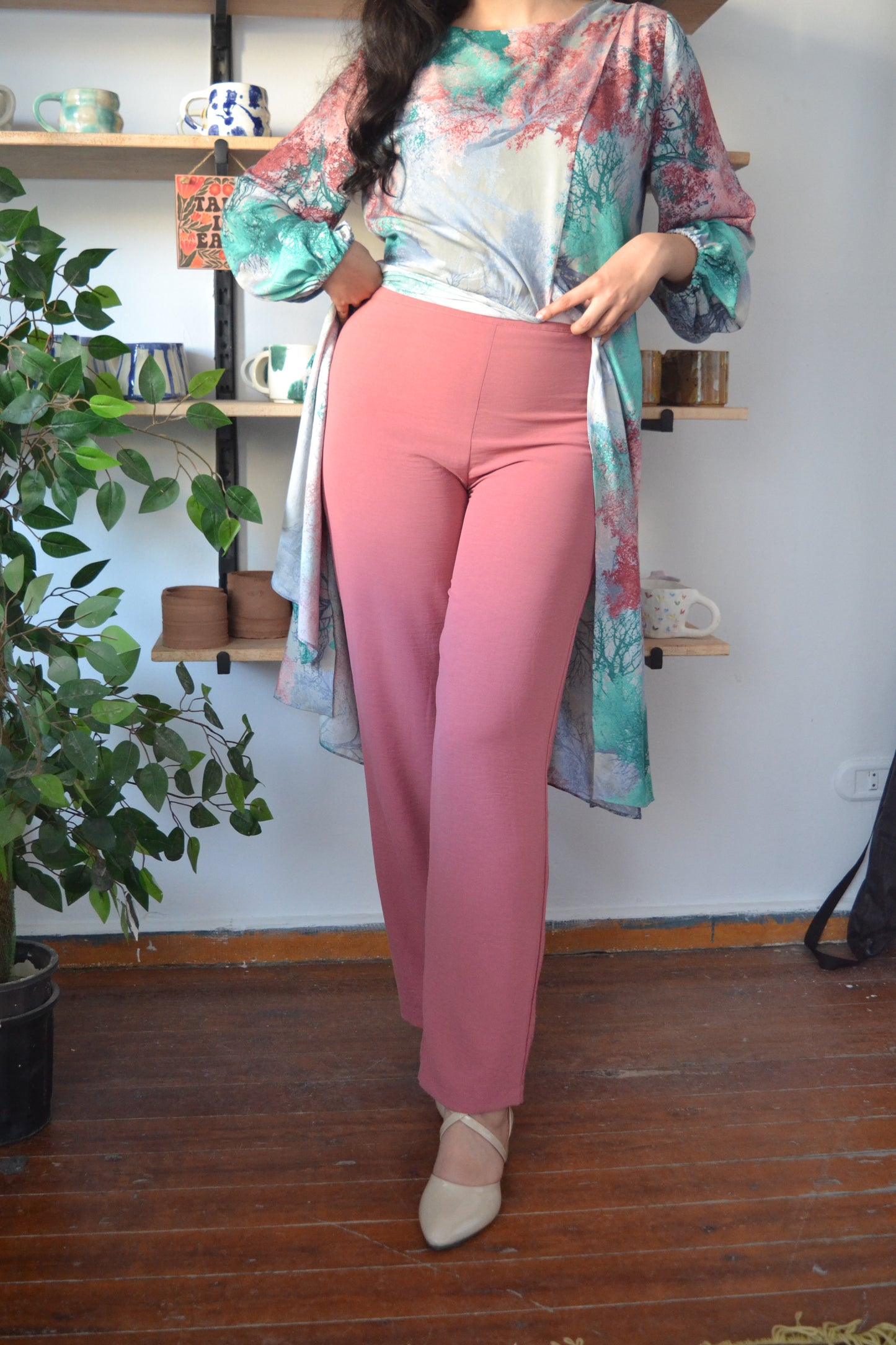 Terracotta Crêpe Pants