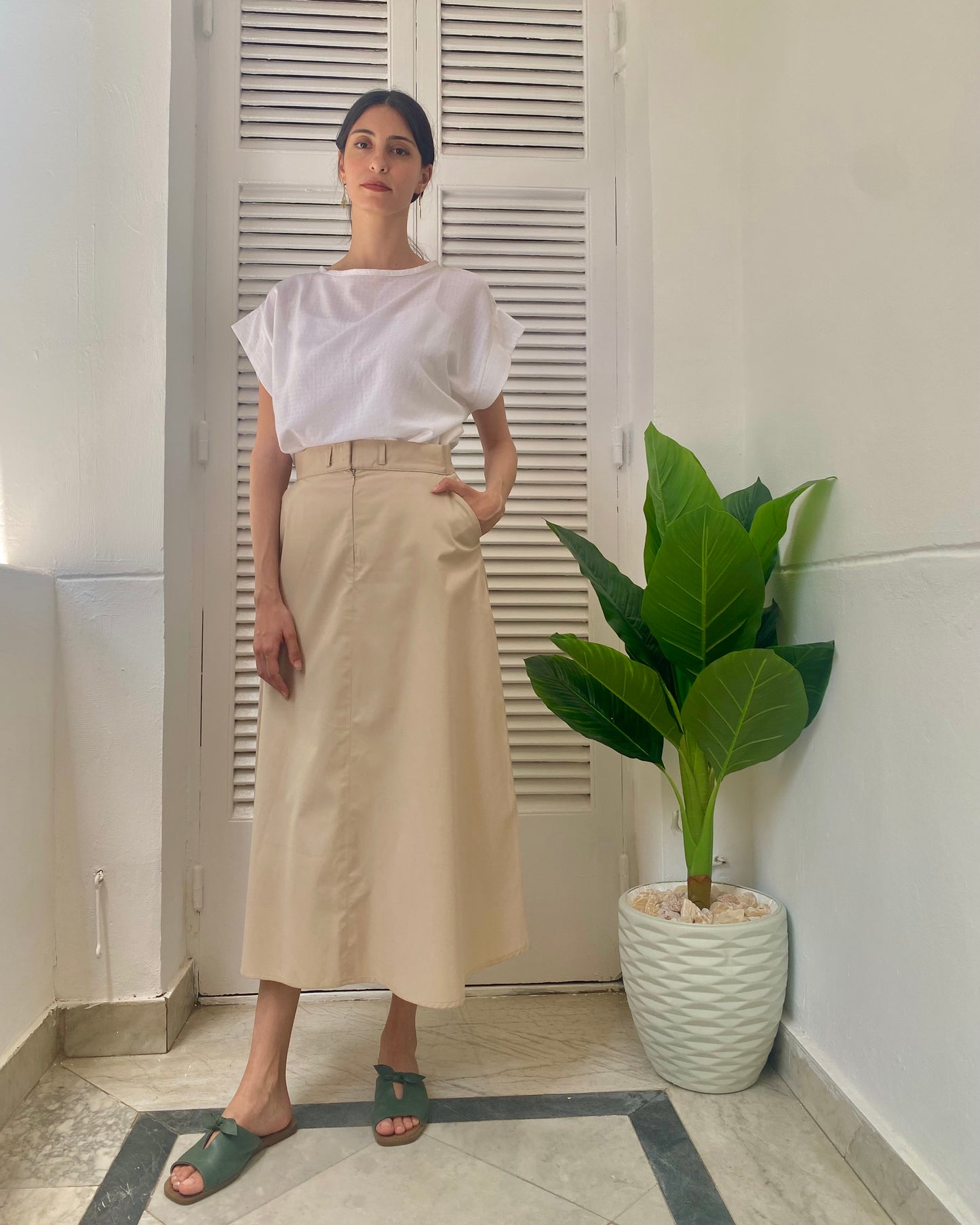 Flared Midi-Skirt