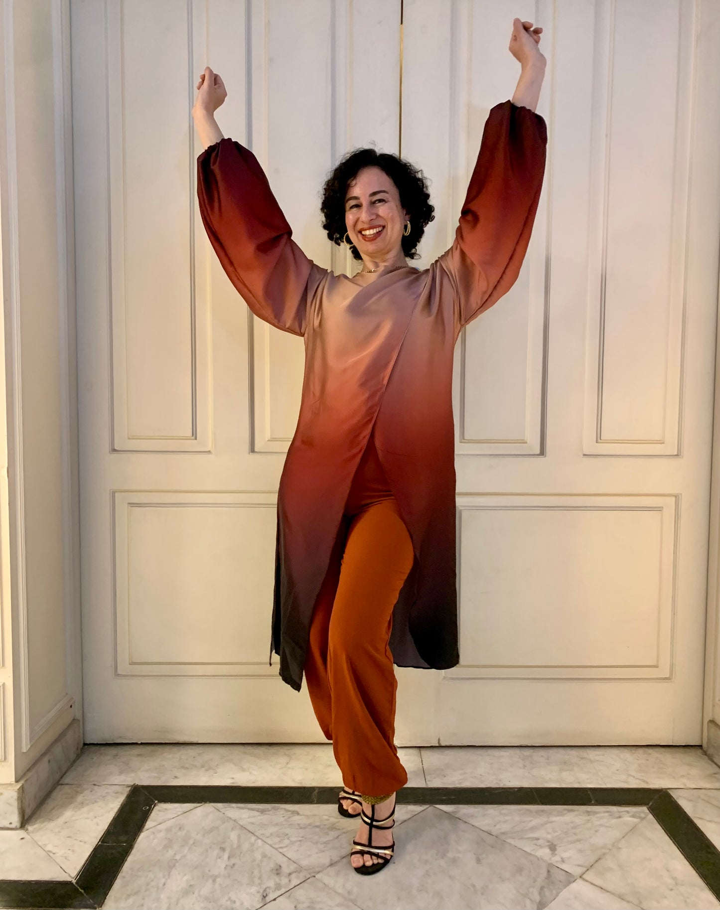 Brick Crêpe Sherwal