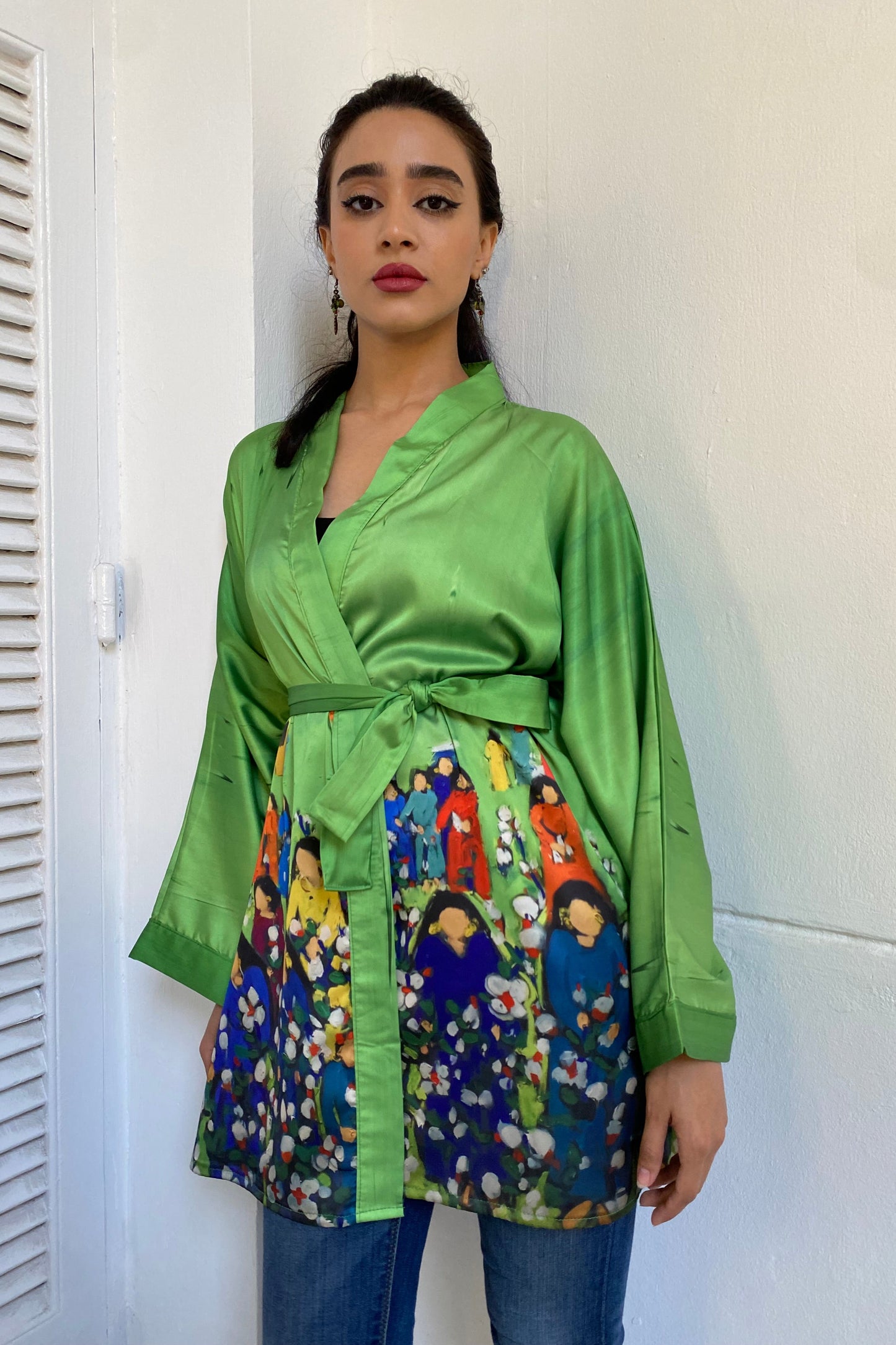 The Cotton Harvest Satin Kimono