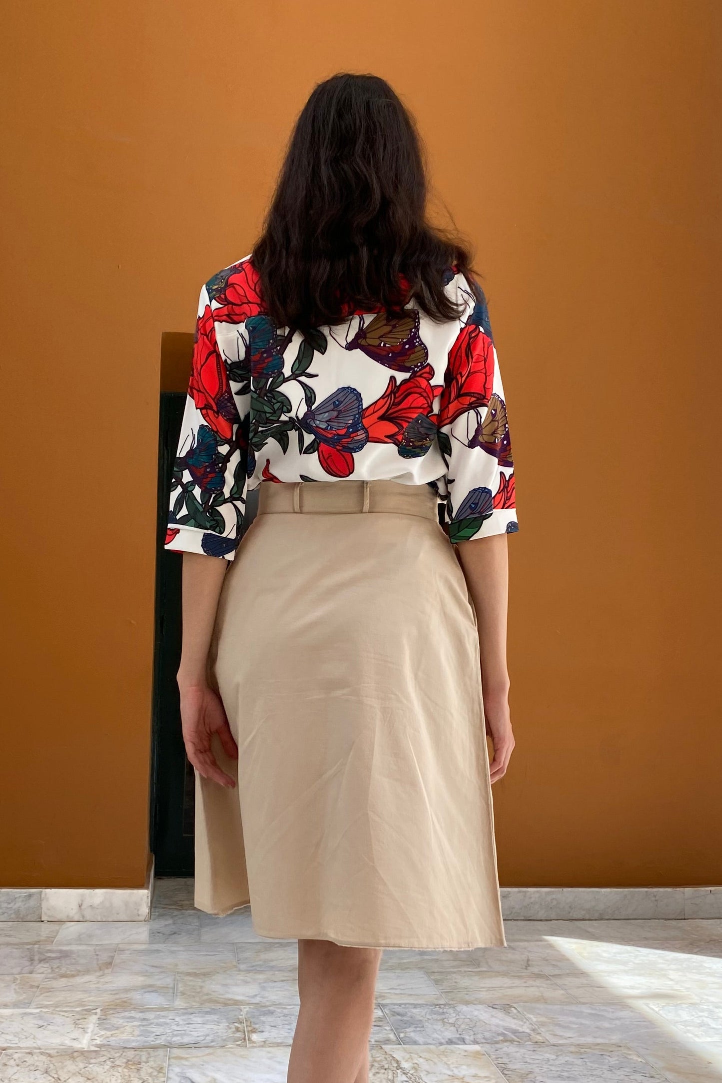 Flared Mid-Length Skirt