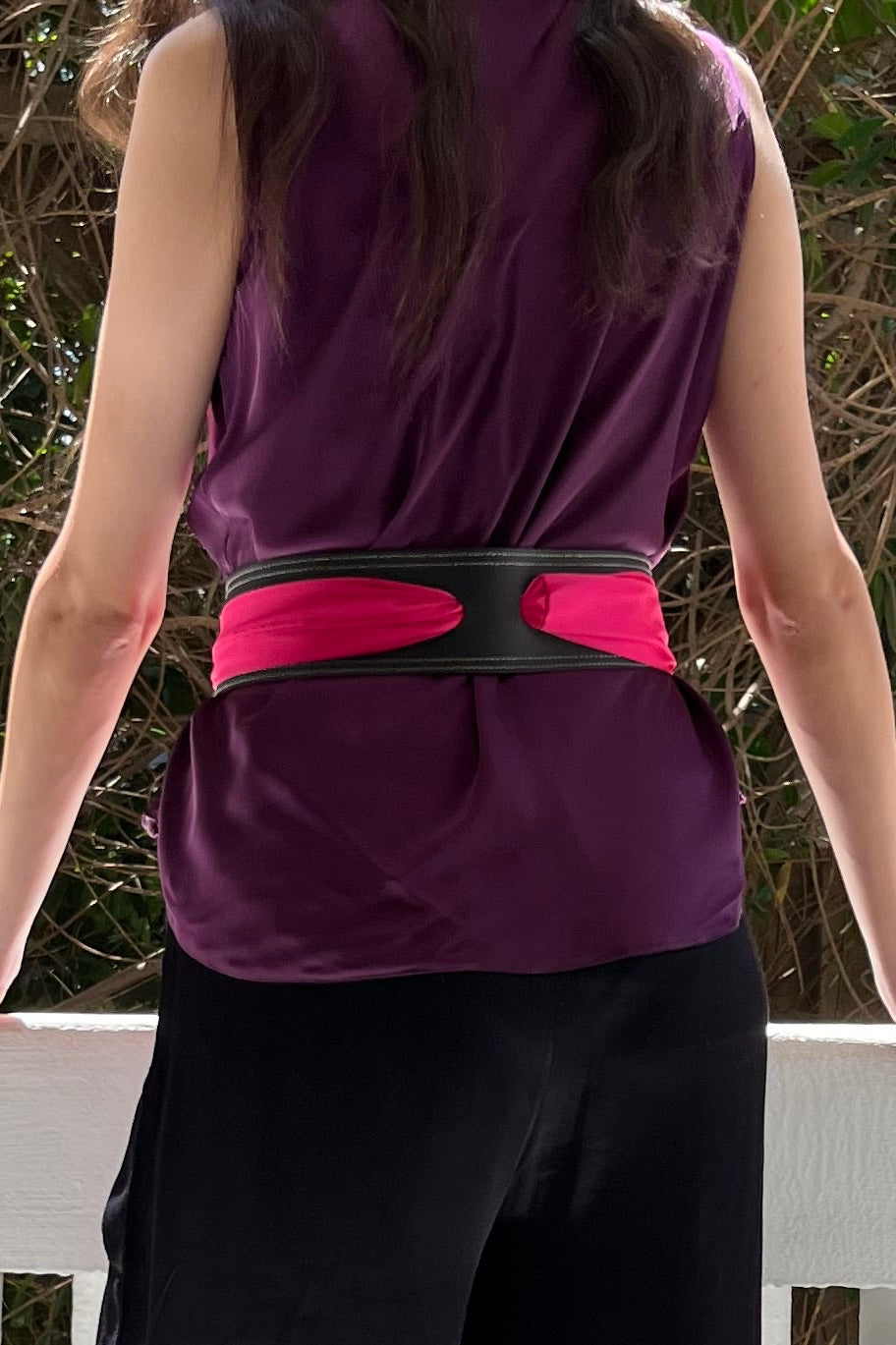Fuschia Satin Belt