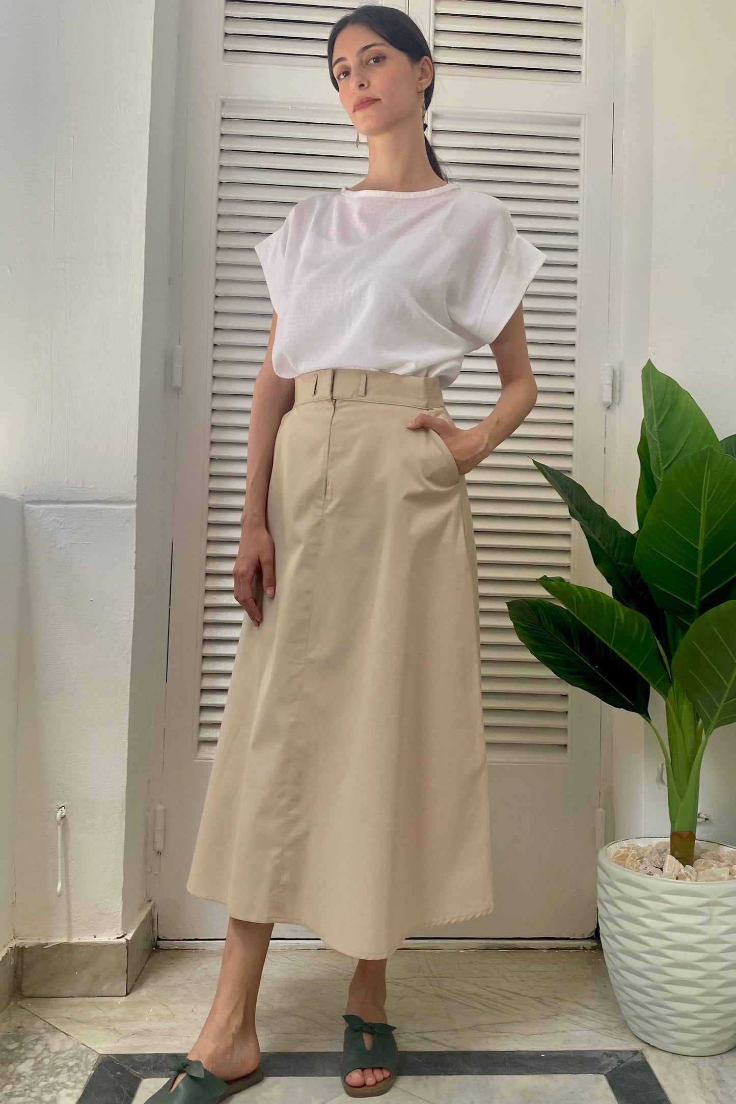 Flared Midi-Skirt