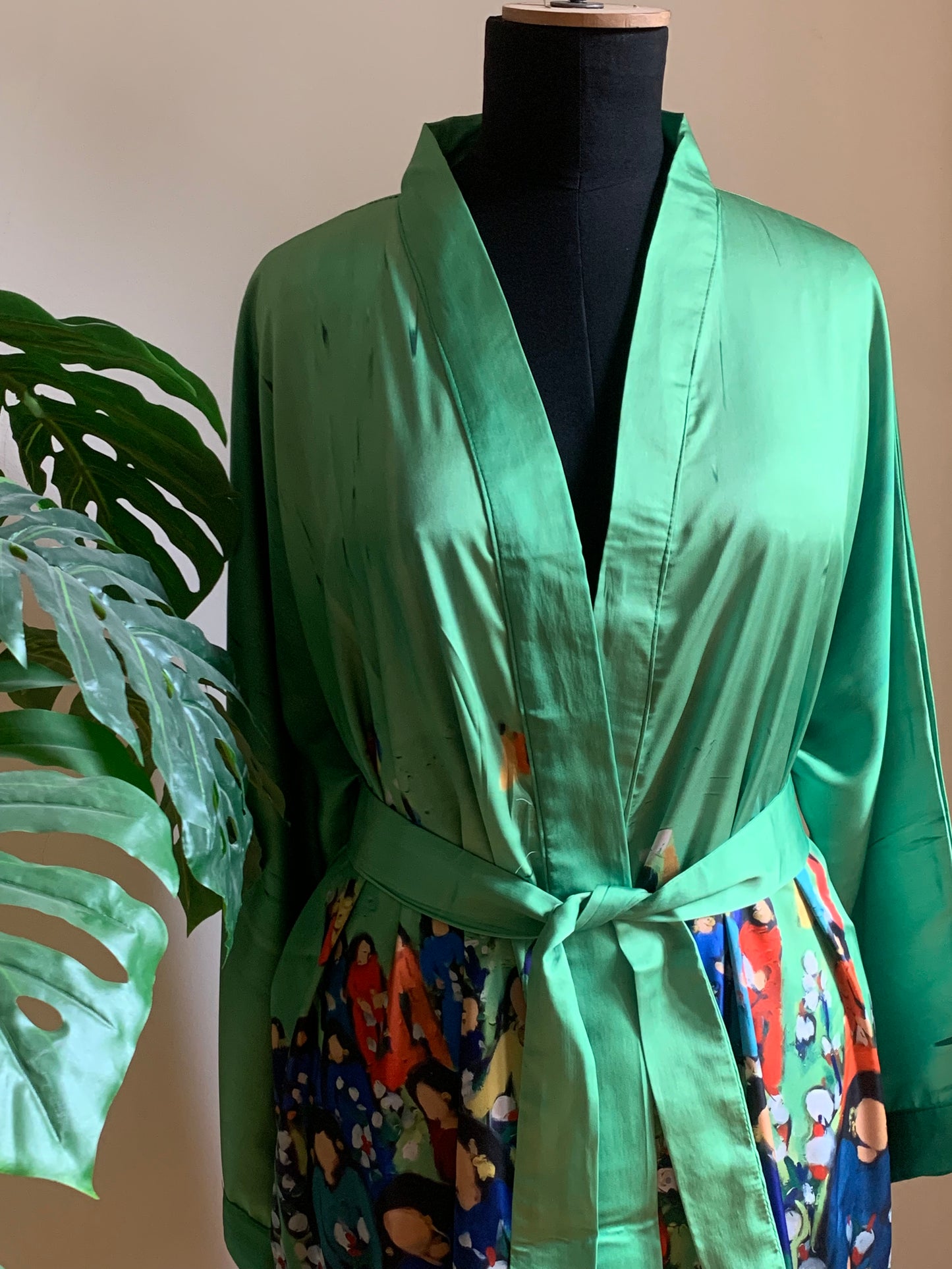 Satin Short Kimono