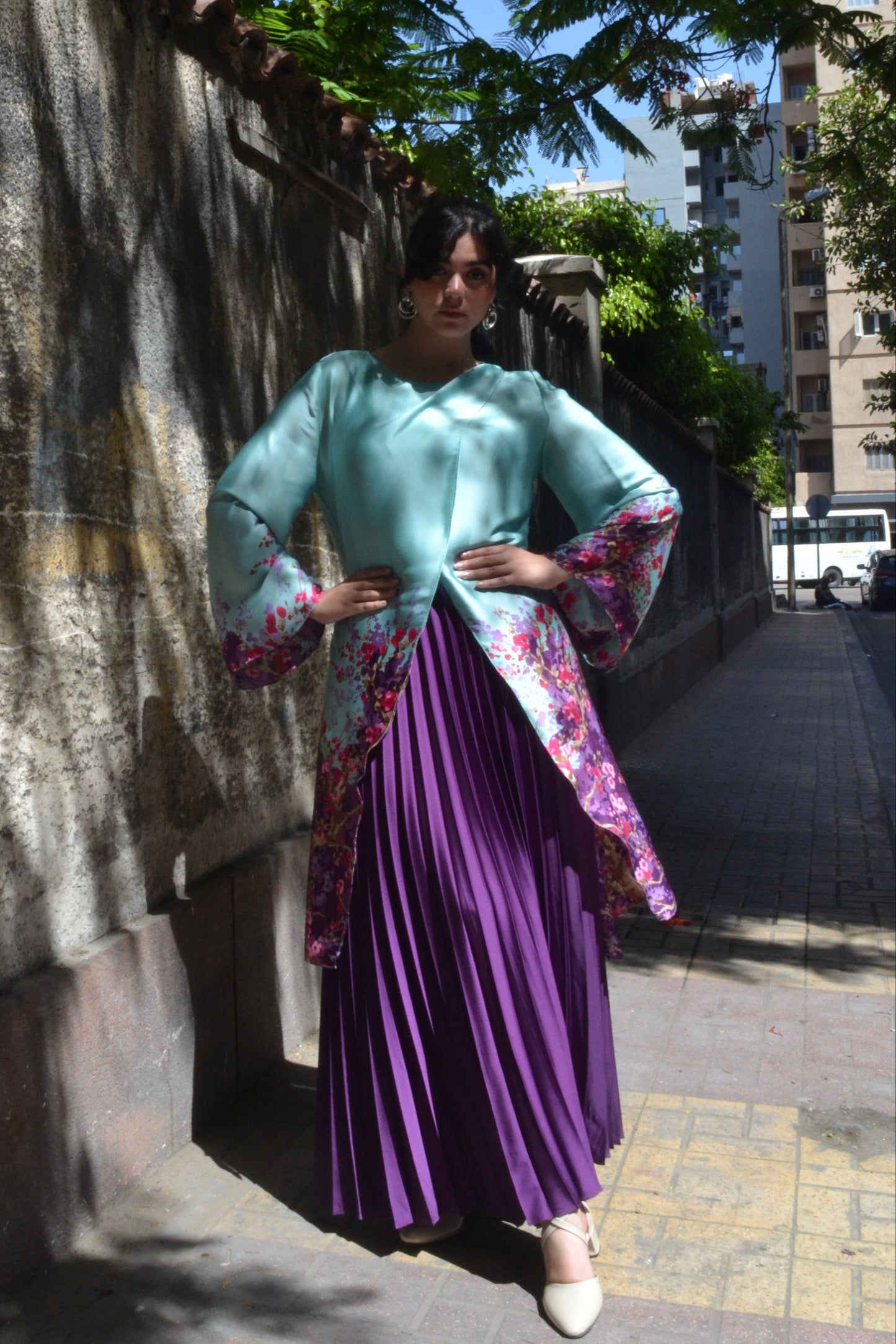 Blue Sky Silk Blouse