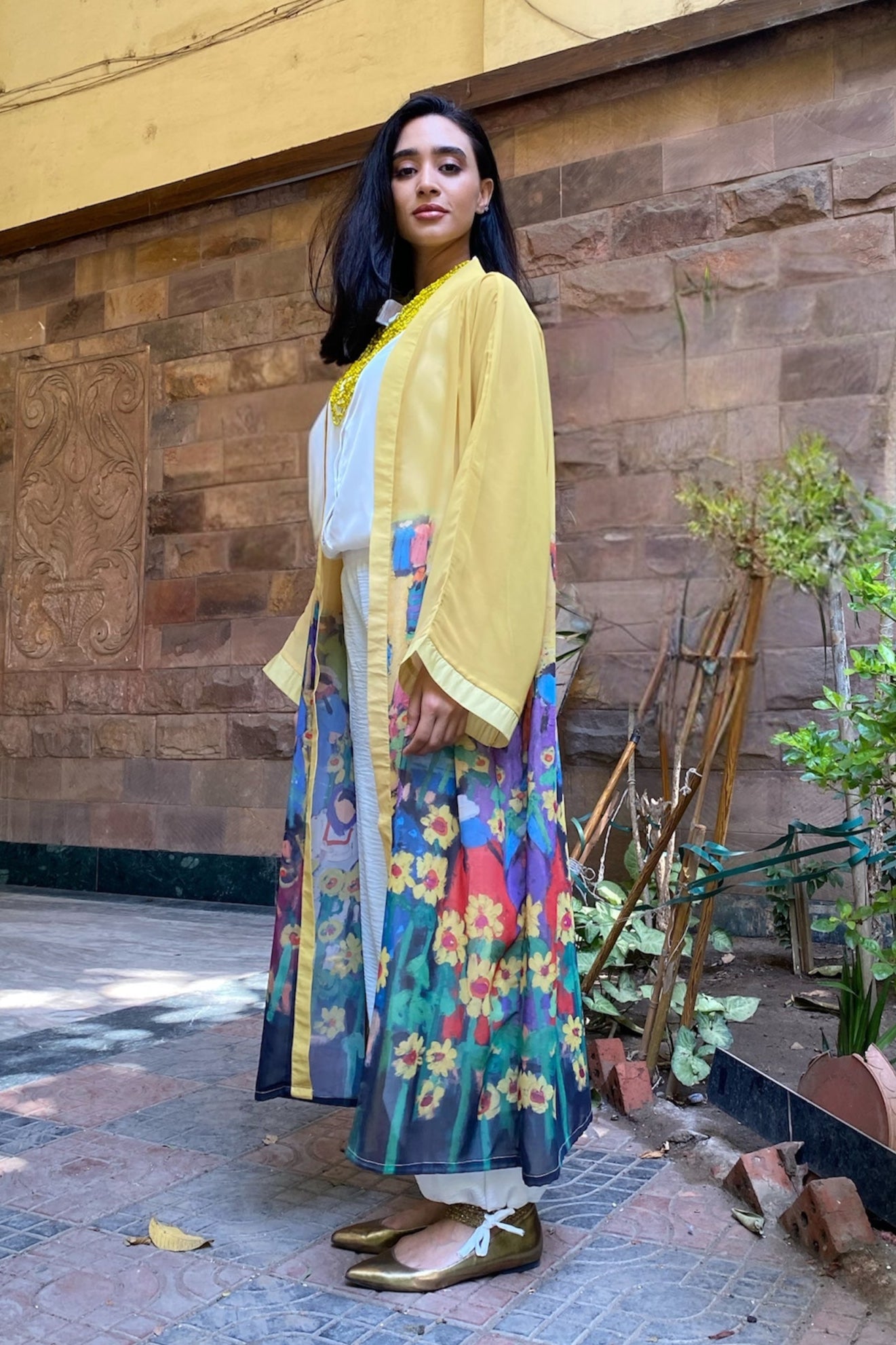 Sunflower Maxi Chiffon Kimono