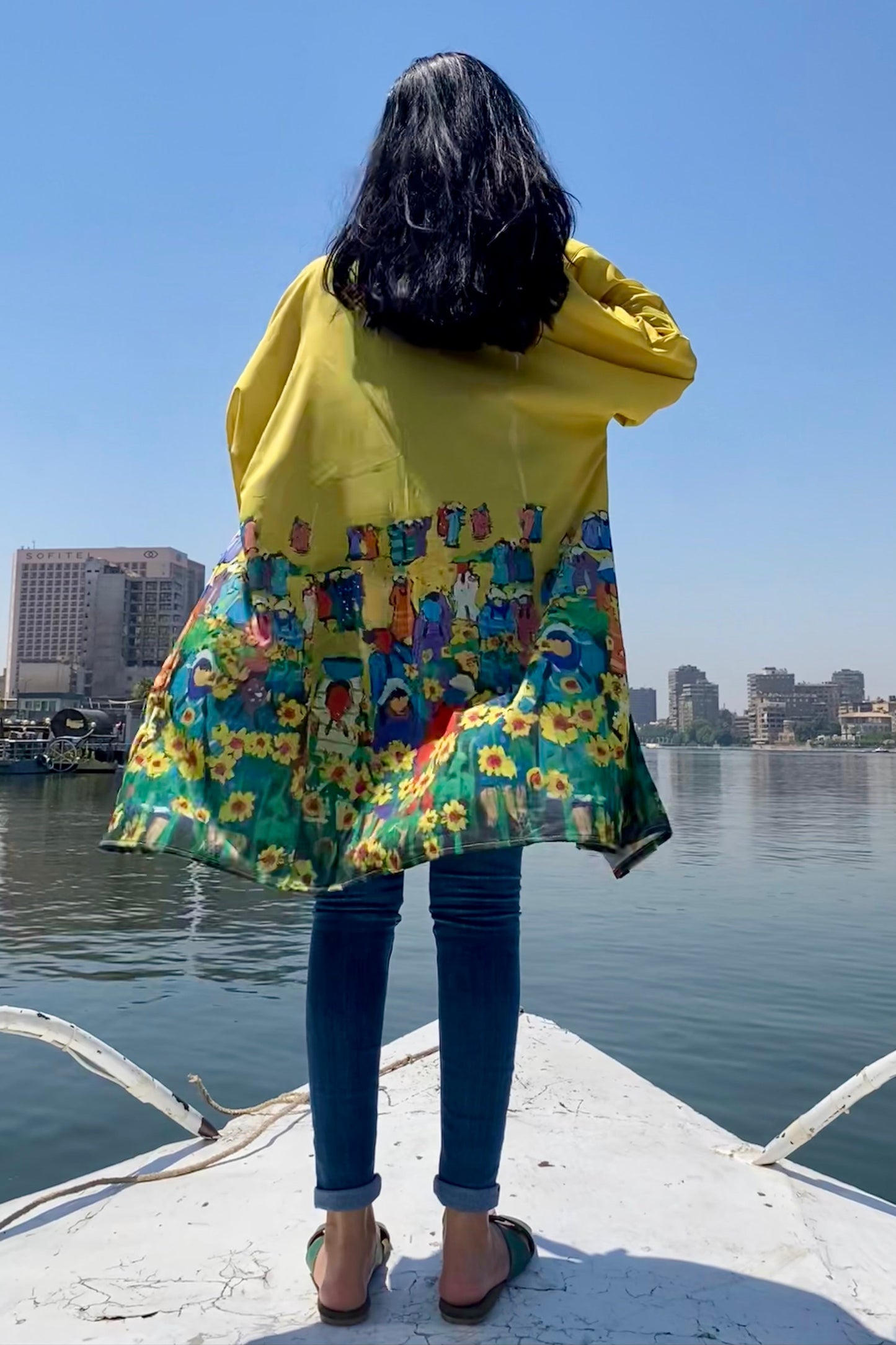 Sunflower Short Chiffon Kimono