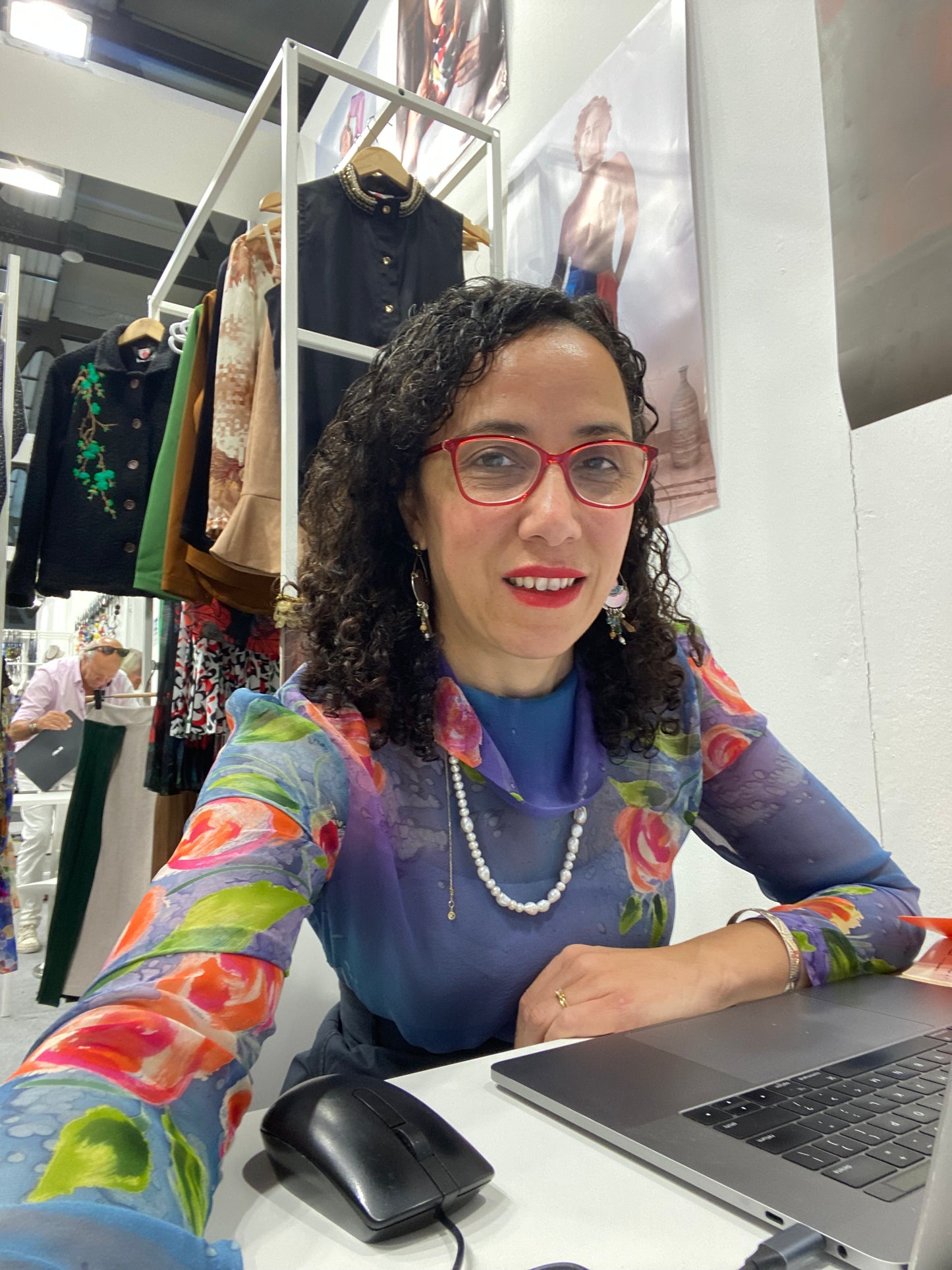 Natural Silk Blouse in Blue