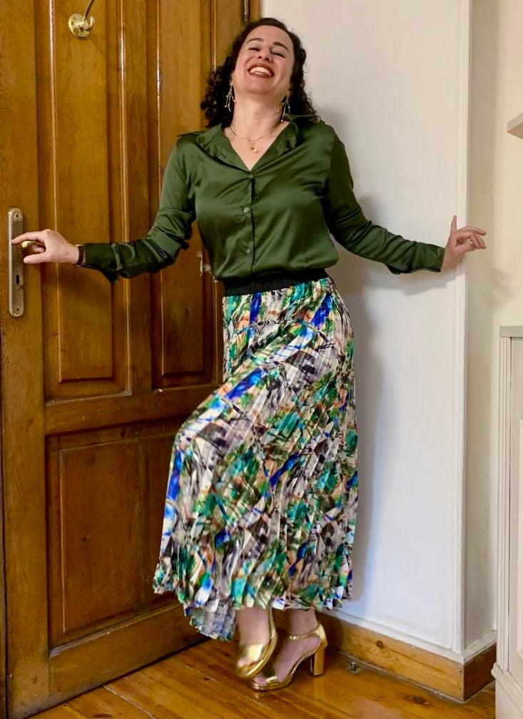 Olive Satin Blouse