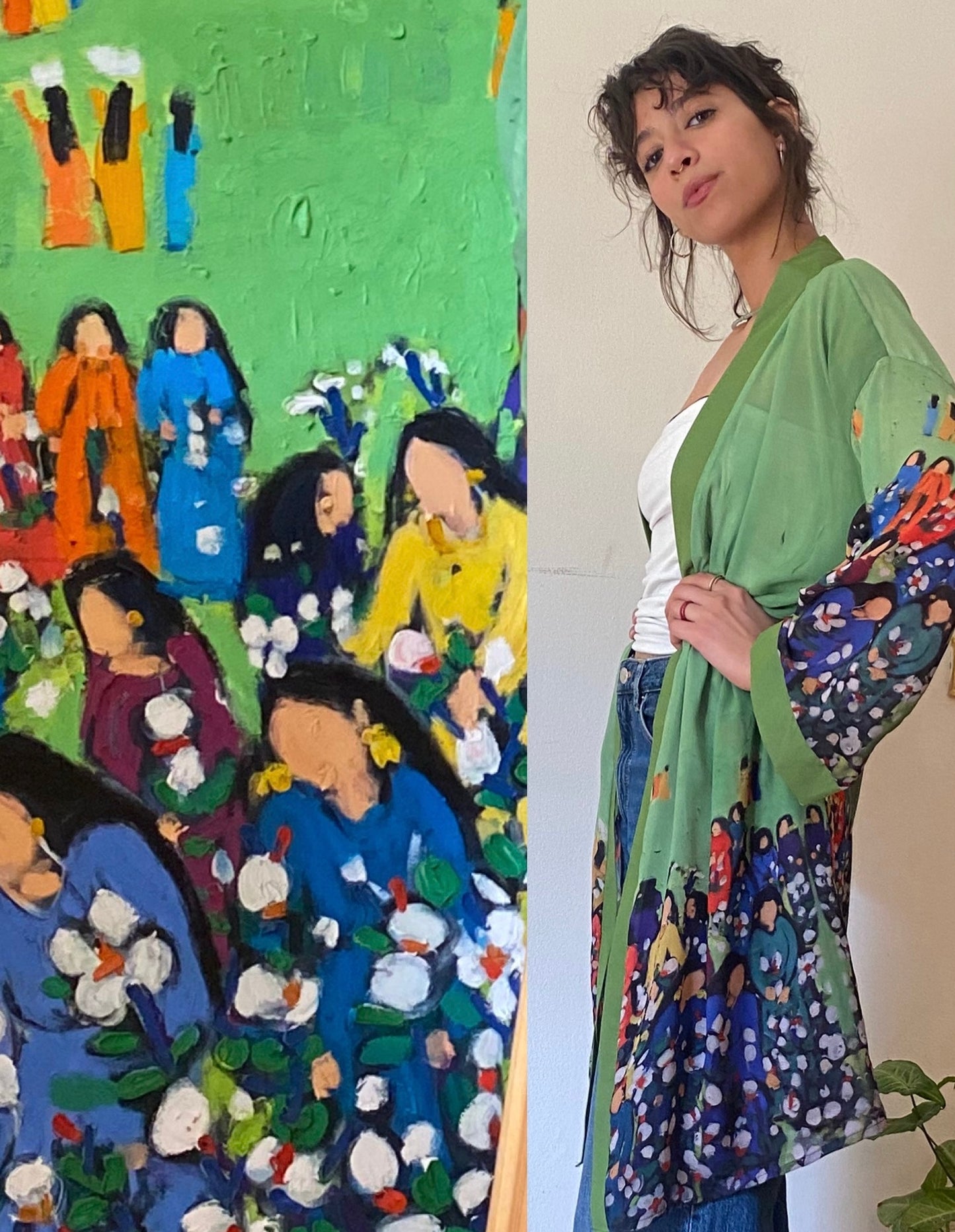 Cotton Harvest Printed Kimono