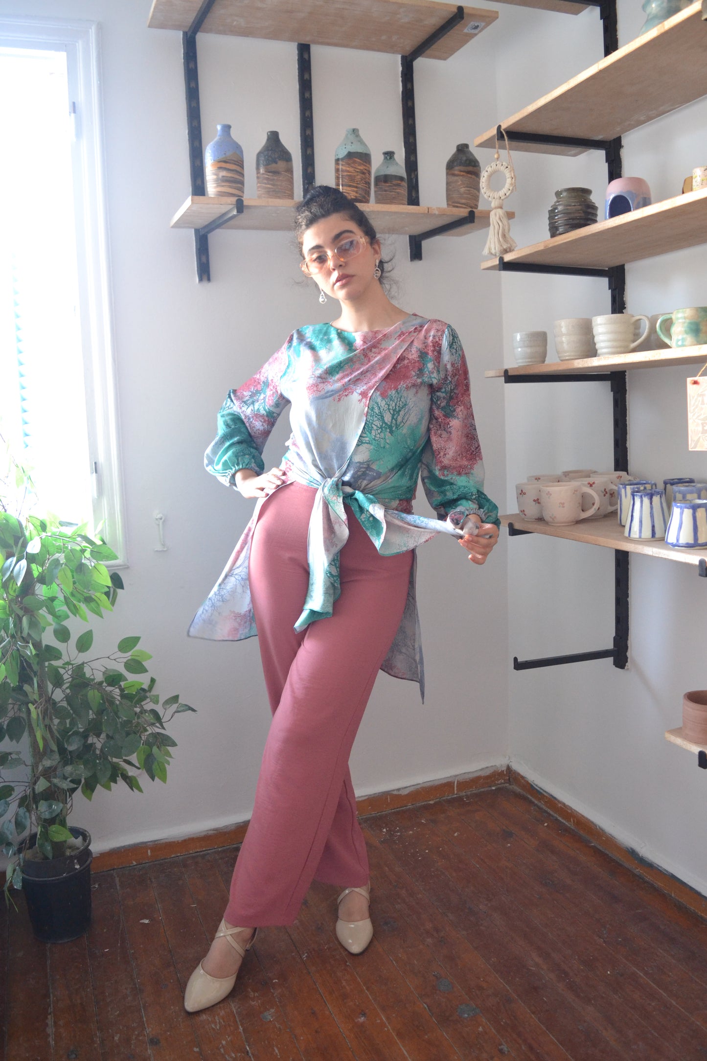 Terracotta Crêpe Pants