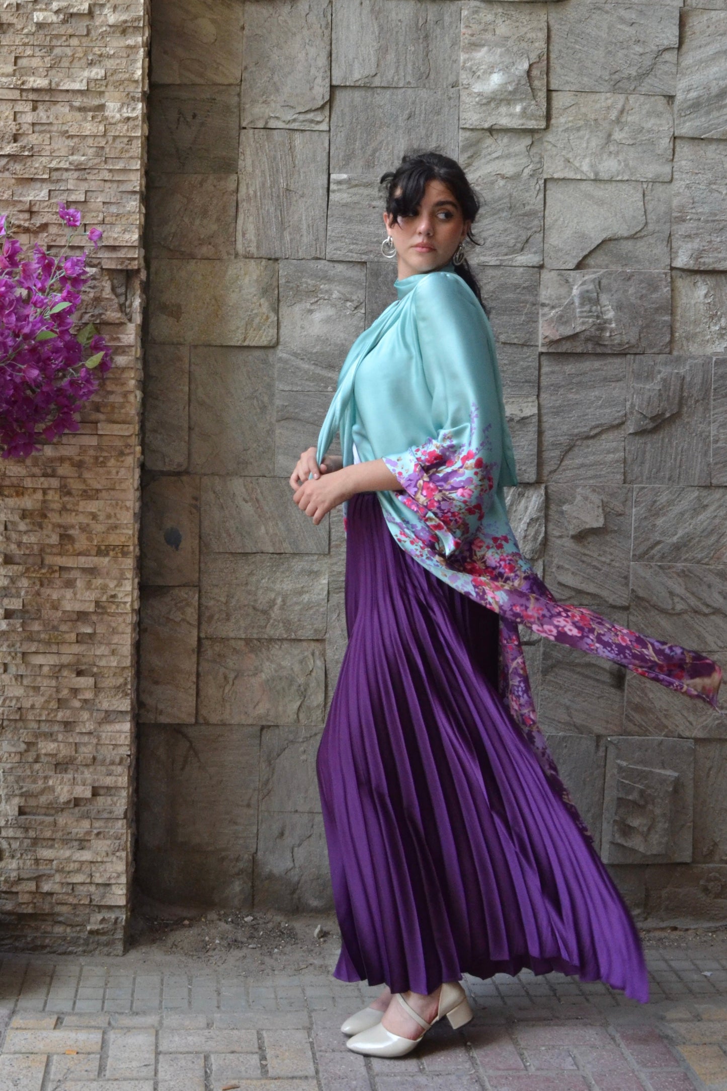 Blue Sky Silk Blouse