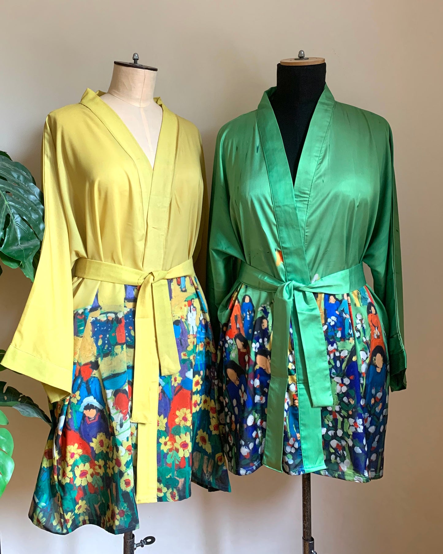 Satin Short Kimono