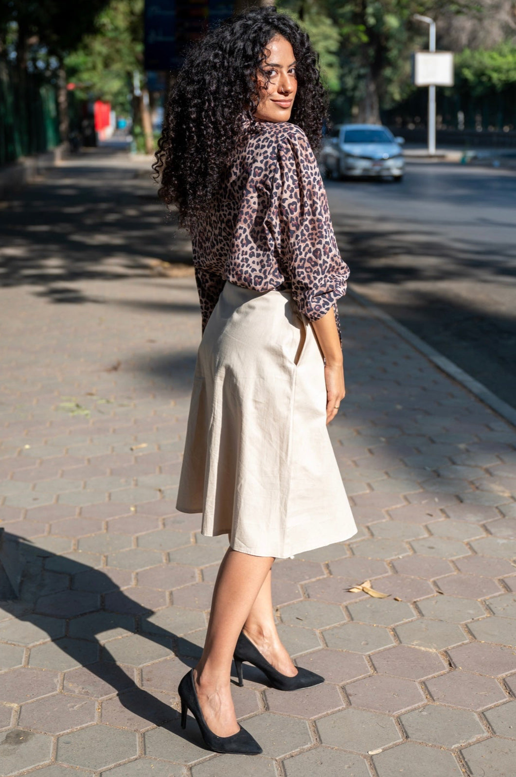 Flared Mid-Length Skirt