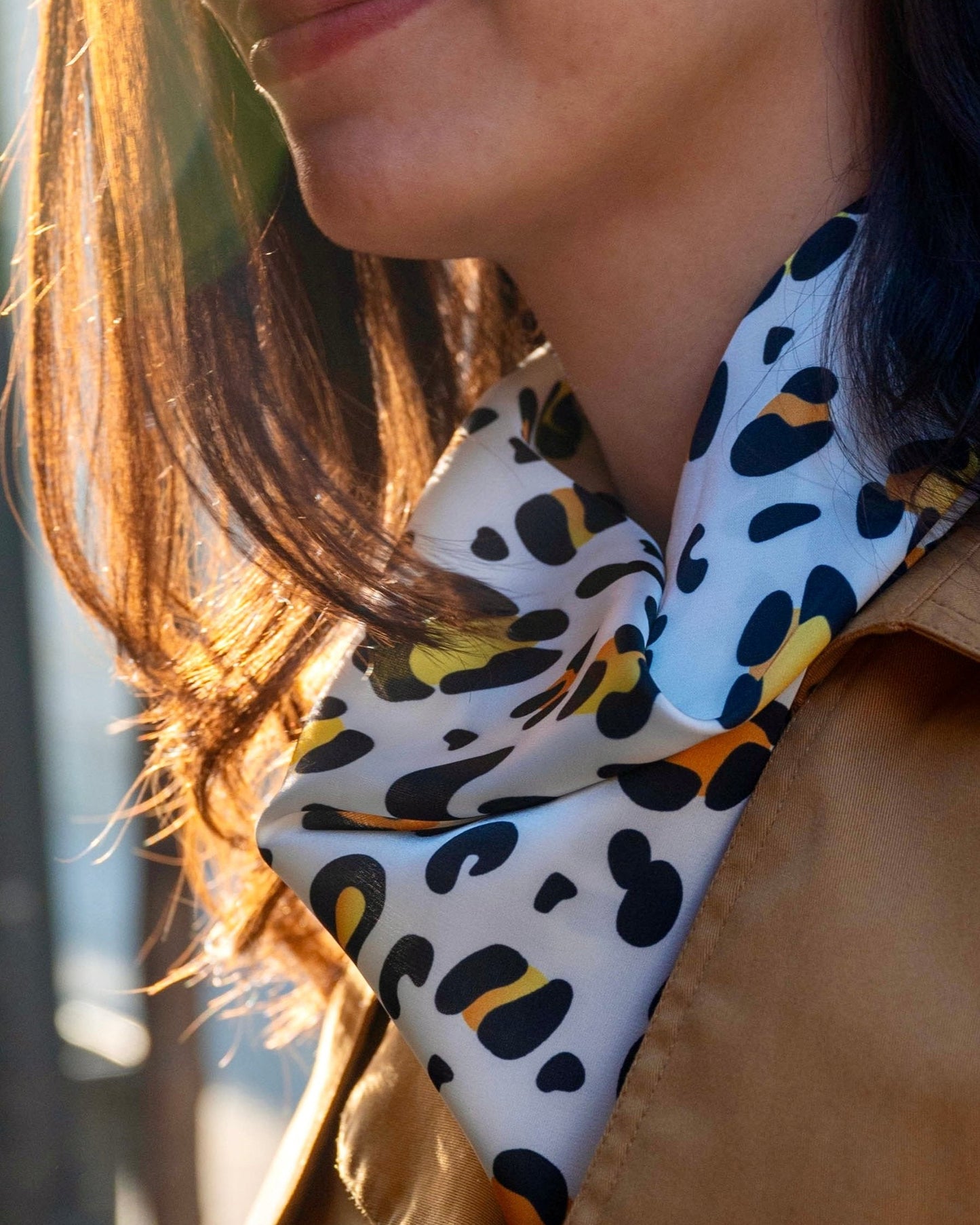 Leopard Satin Scarf