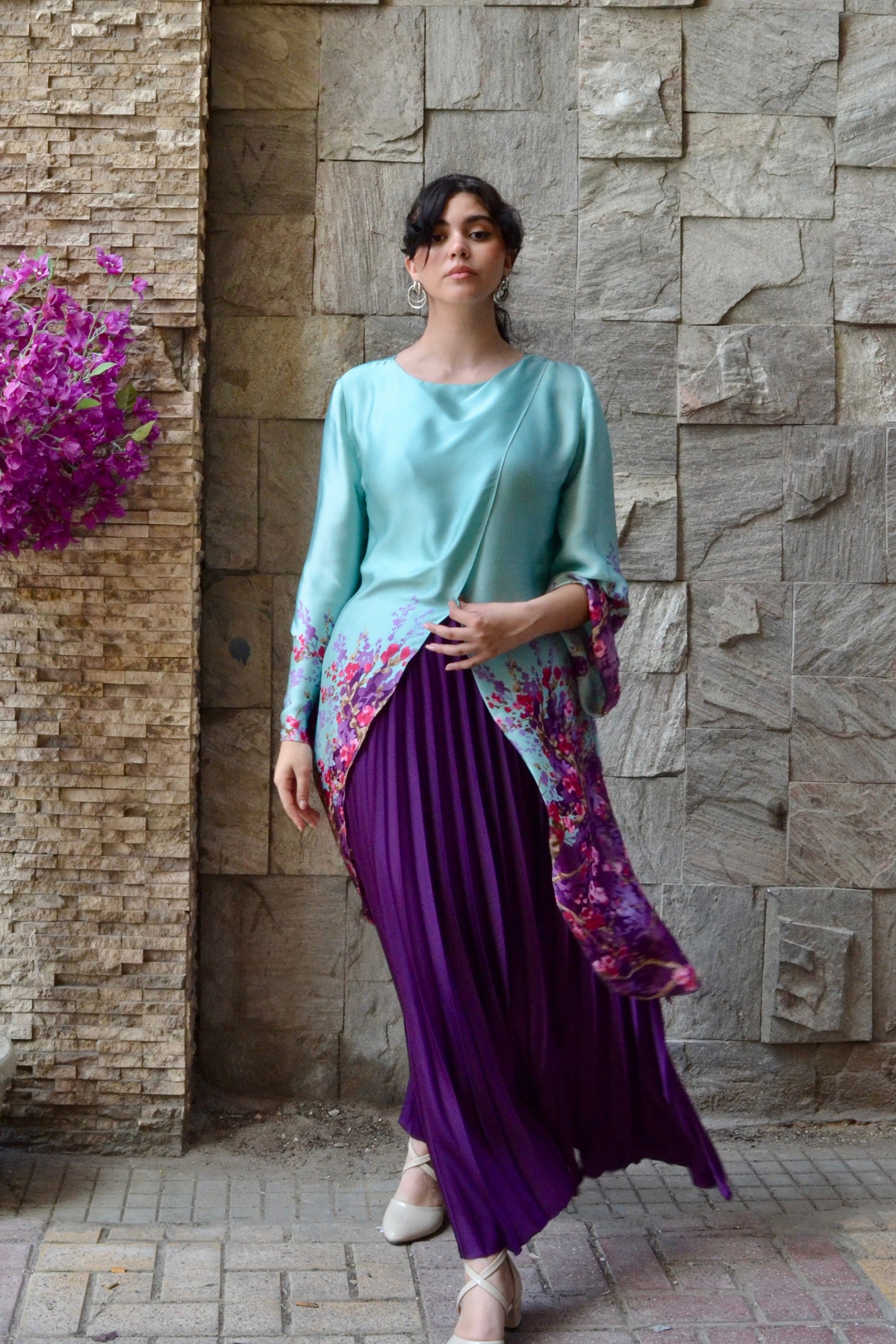 Blue Sky Silk Blouse