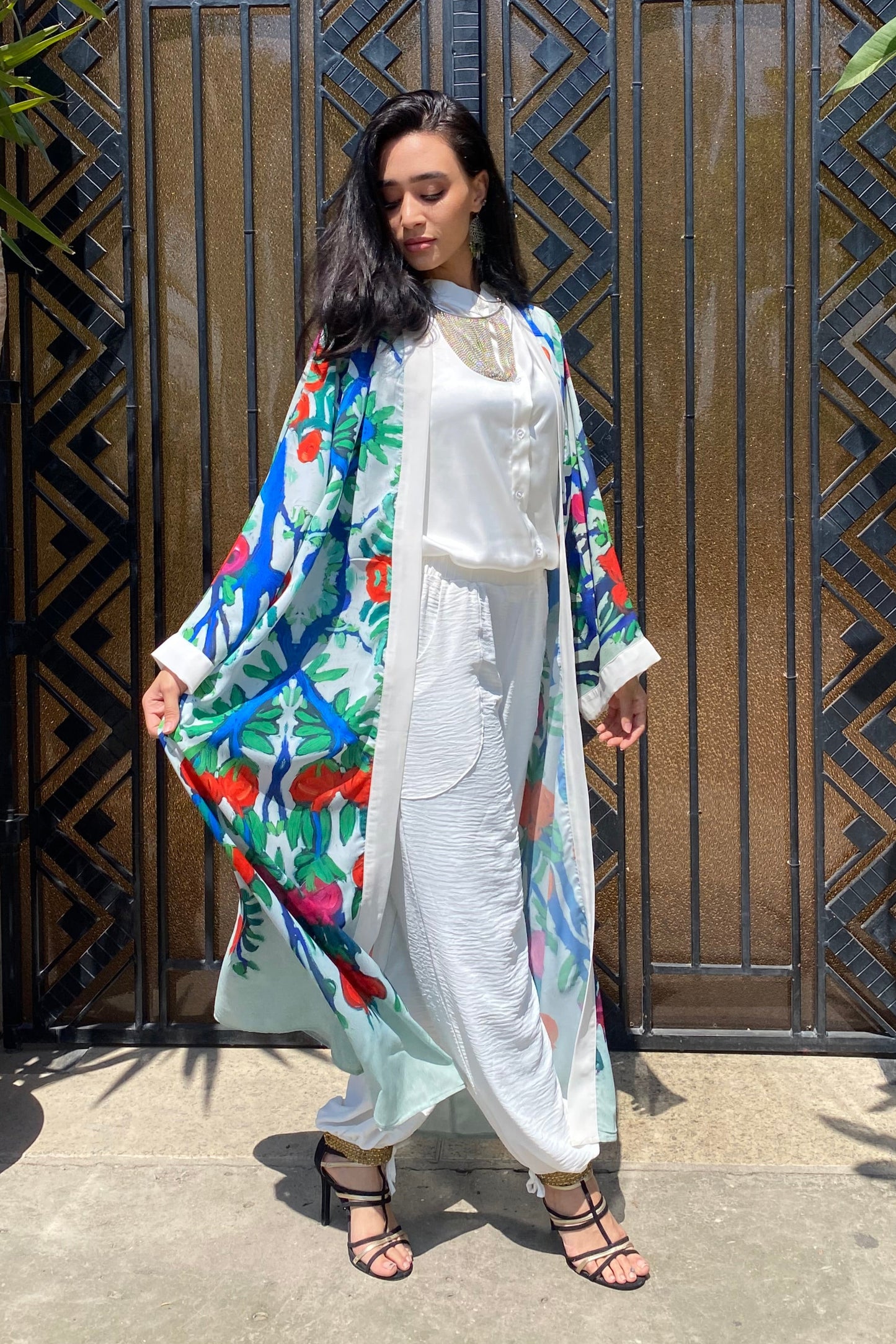 Rommanah Maxi Chiffon Kimono