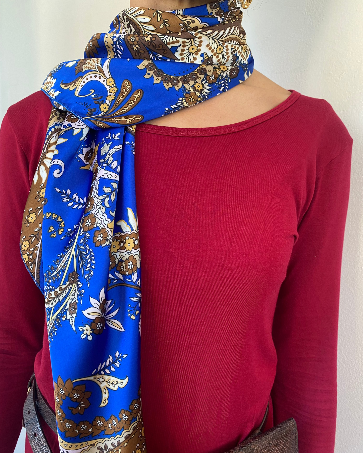 Blue Satin Scarf