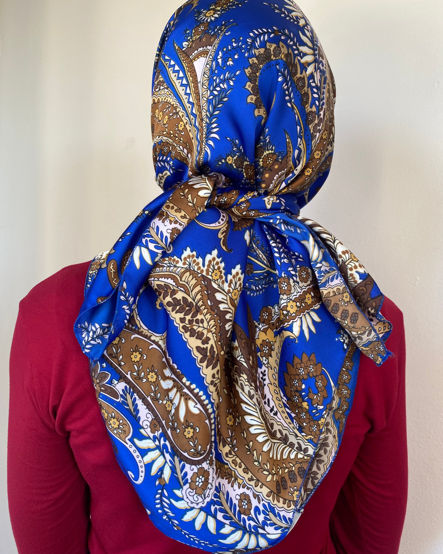 Blue Satin Scarf