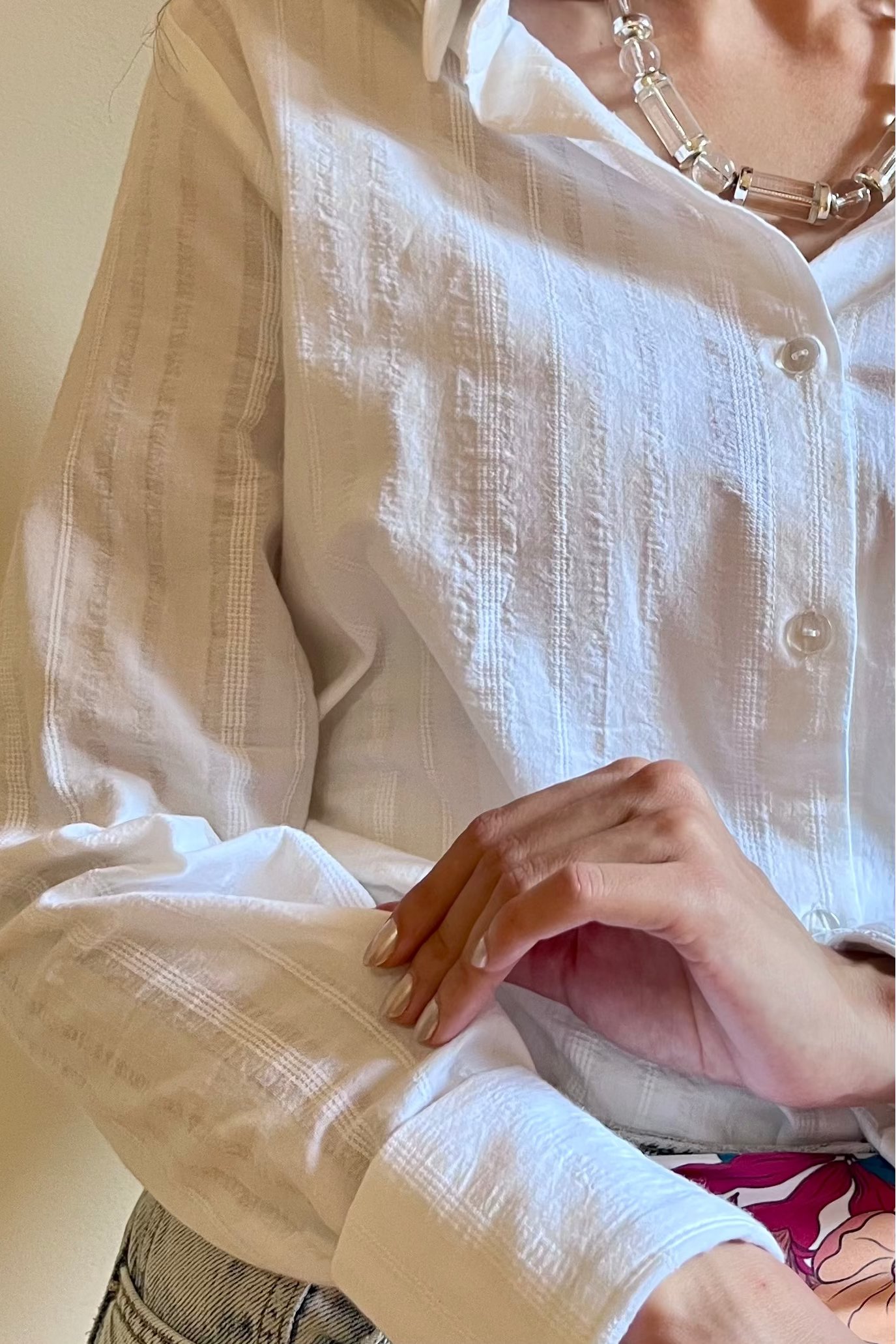 Textured White Shirt