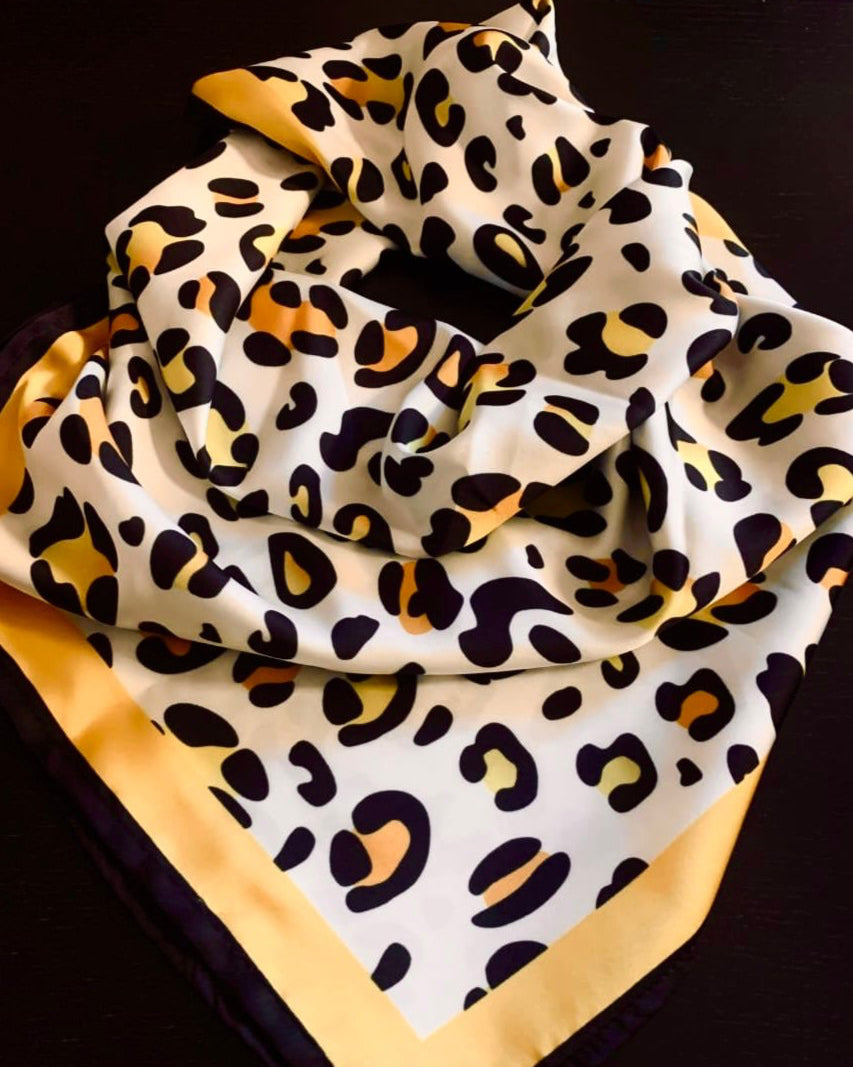 Leopard Satin Scarf
