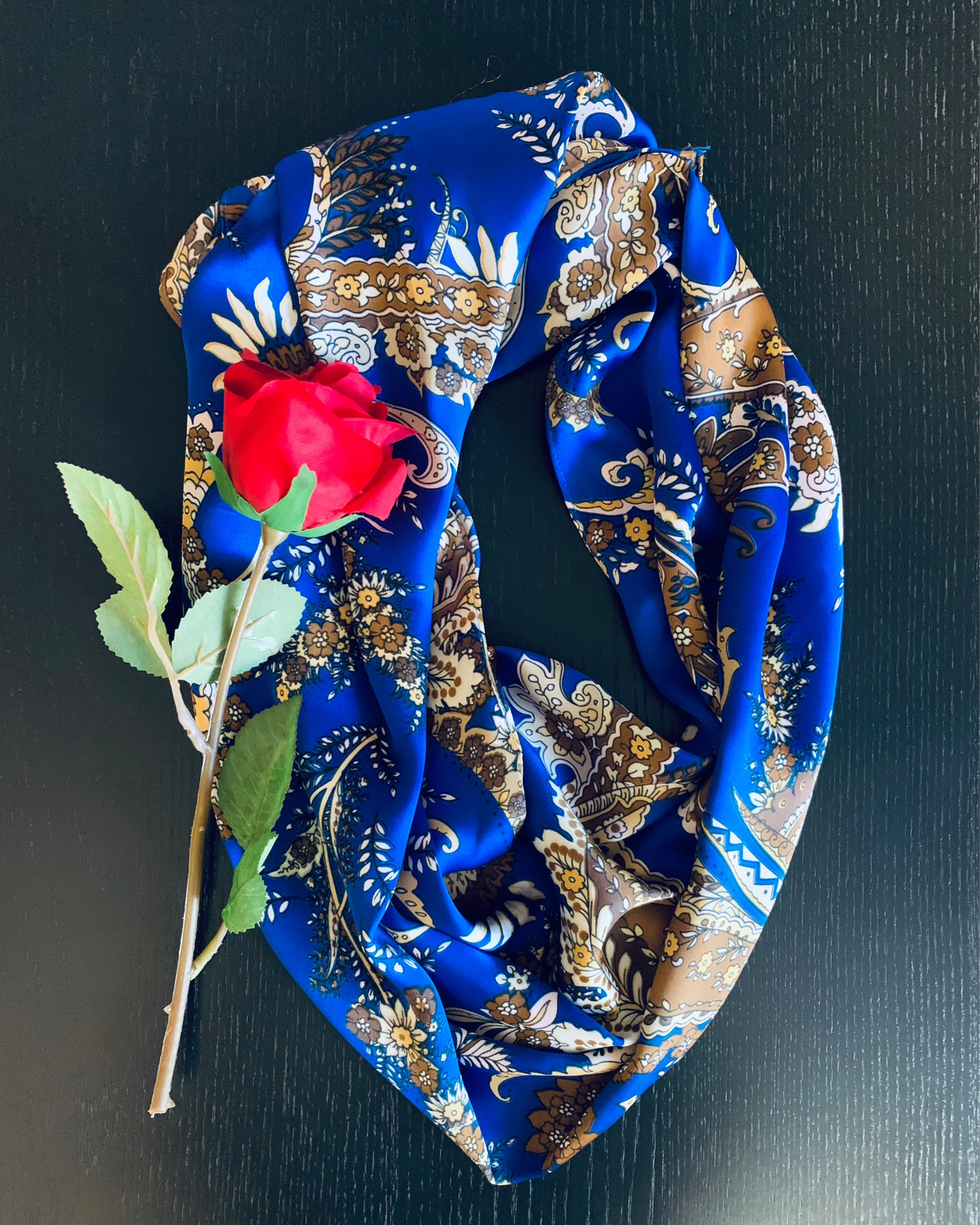 Blue Satin Scarf