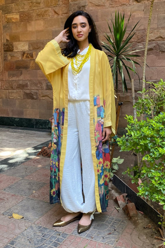 Sunflower Maxi Chiffon Kimono