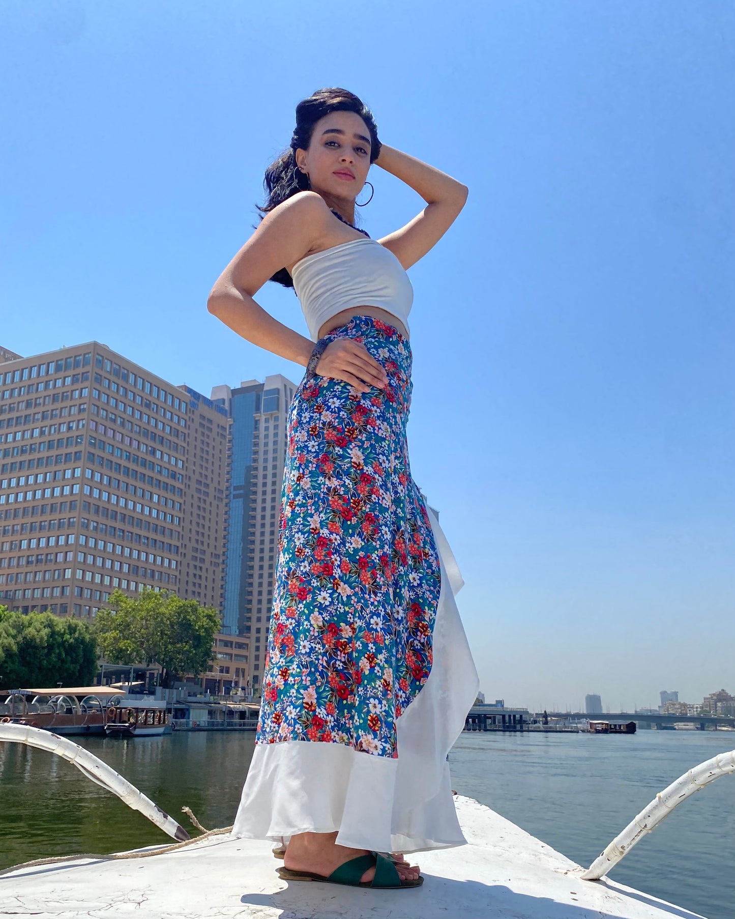 Ruffled Floral Skirt