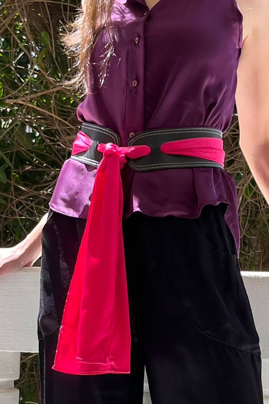 Fuschia Satin Belt
