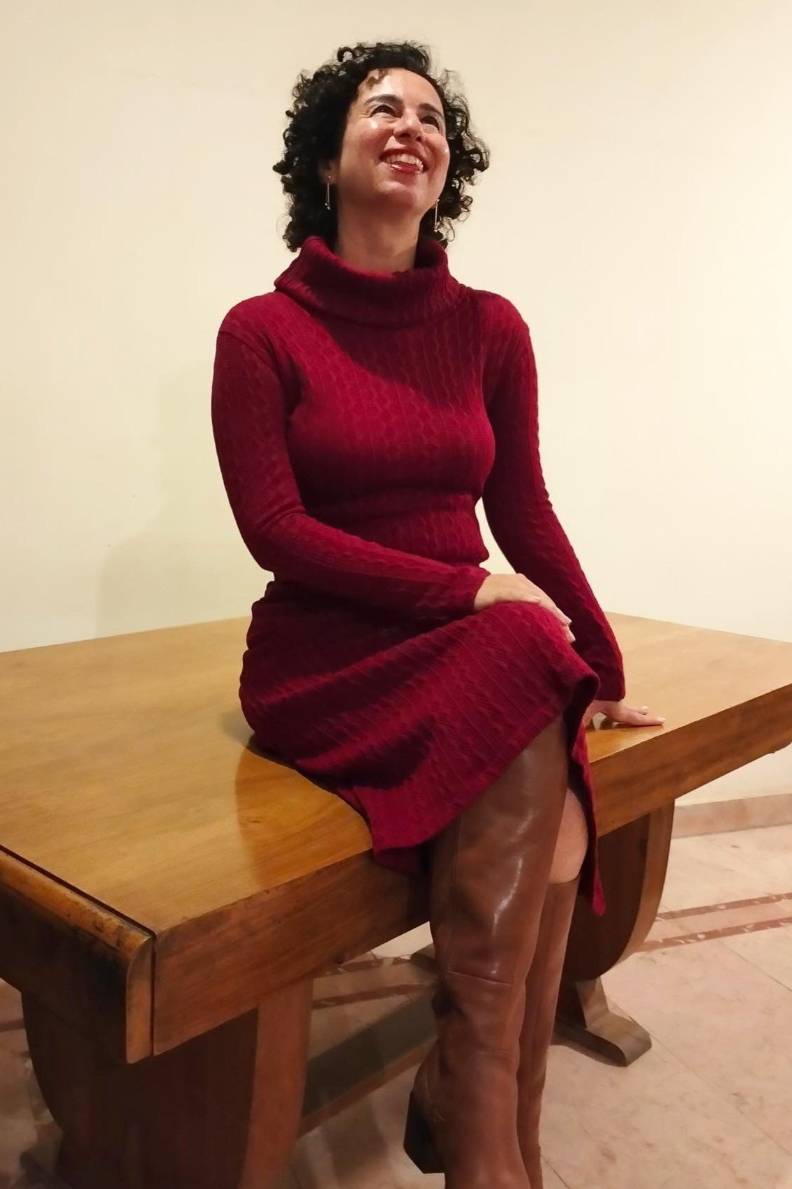 Soft Knit Dress in Crimson