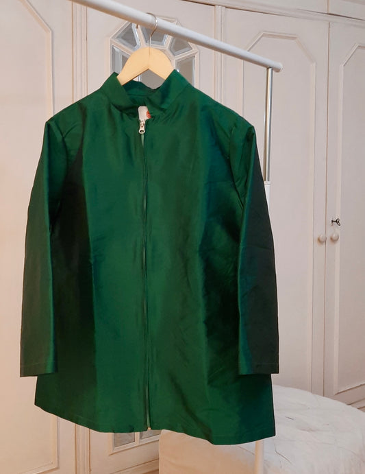 Forest Green Taffeta Kimono