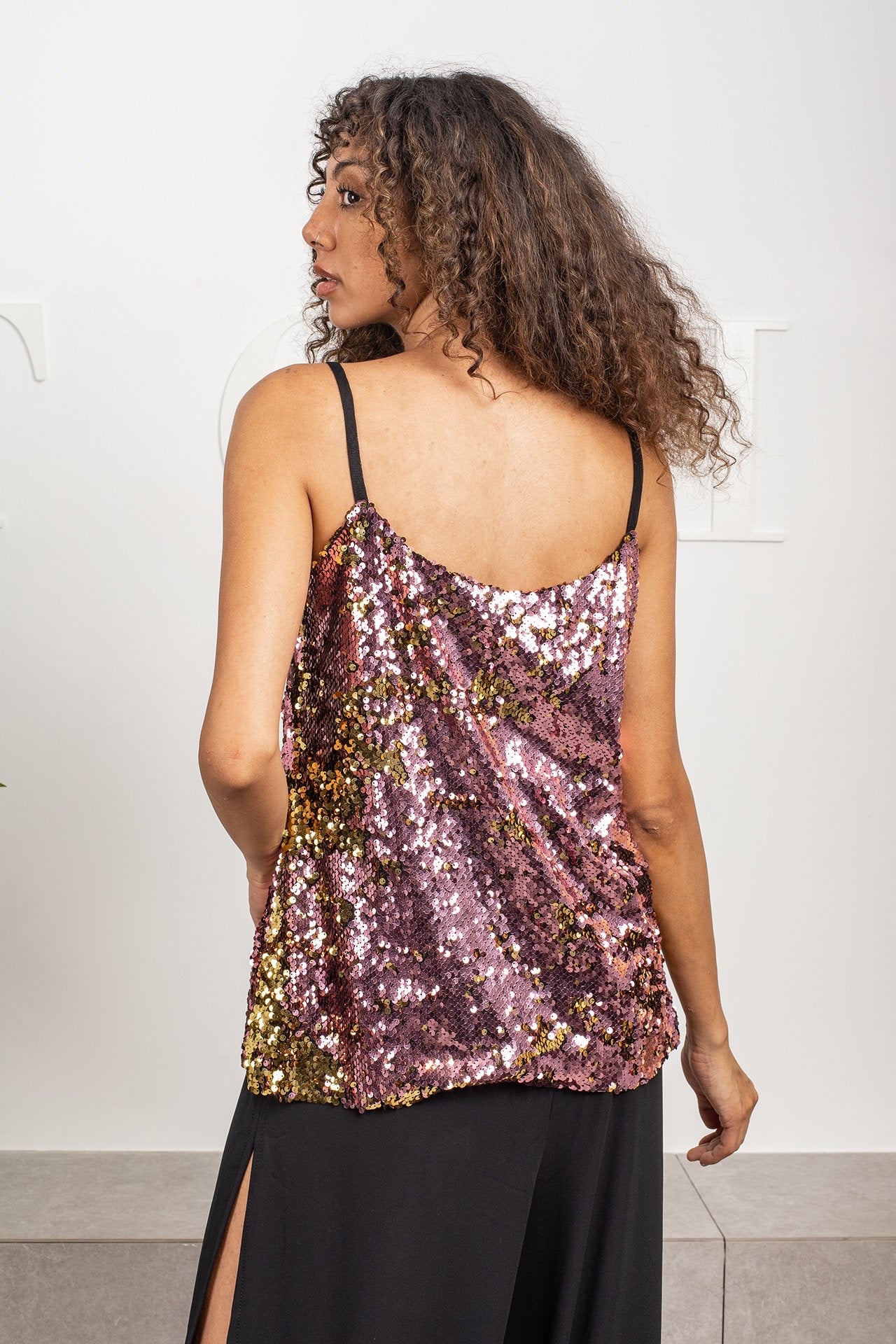 Rose Gold  Sequins Top