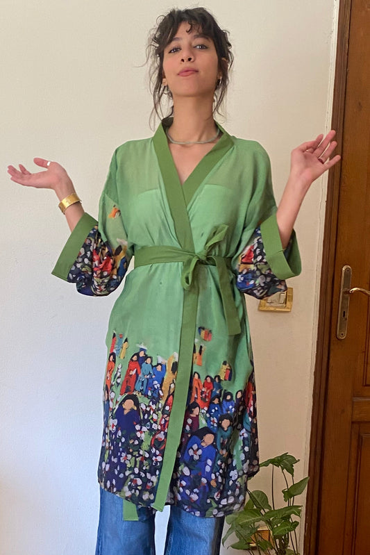 Cotton Harvest Printed Kimono