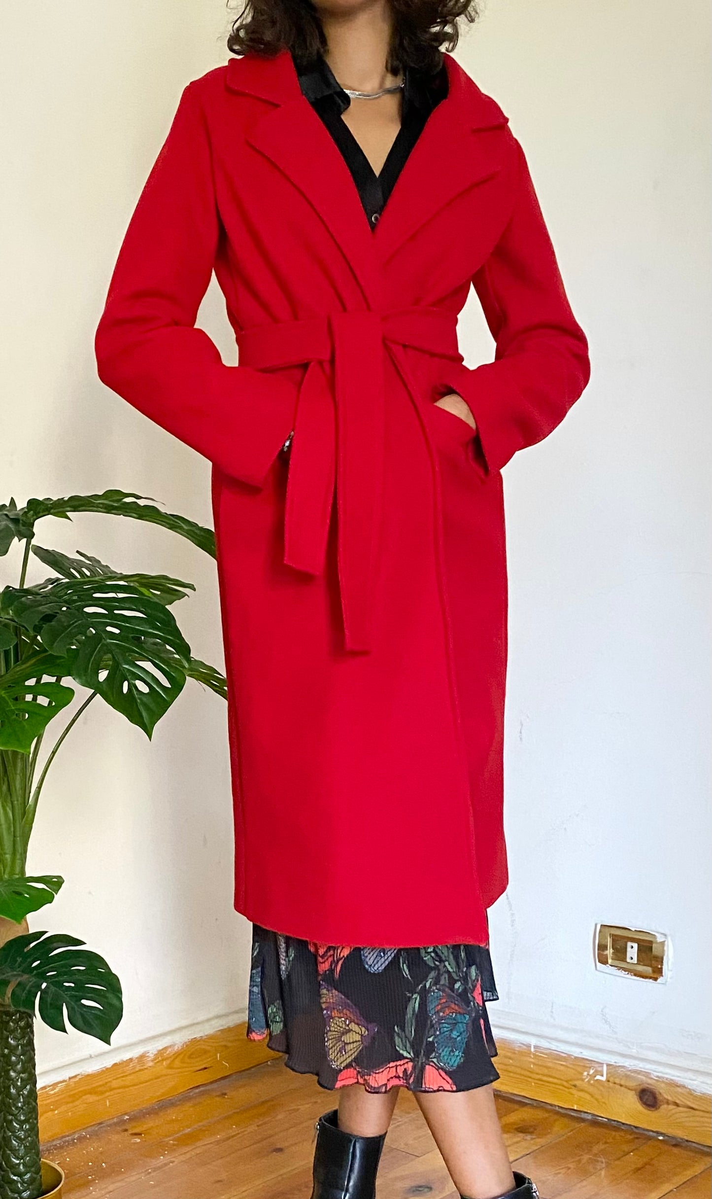 The Minimalist Coat in Scarlet Red