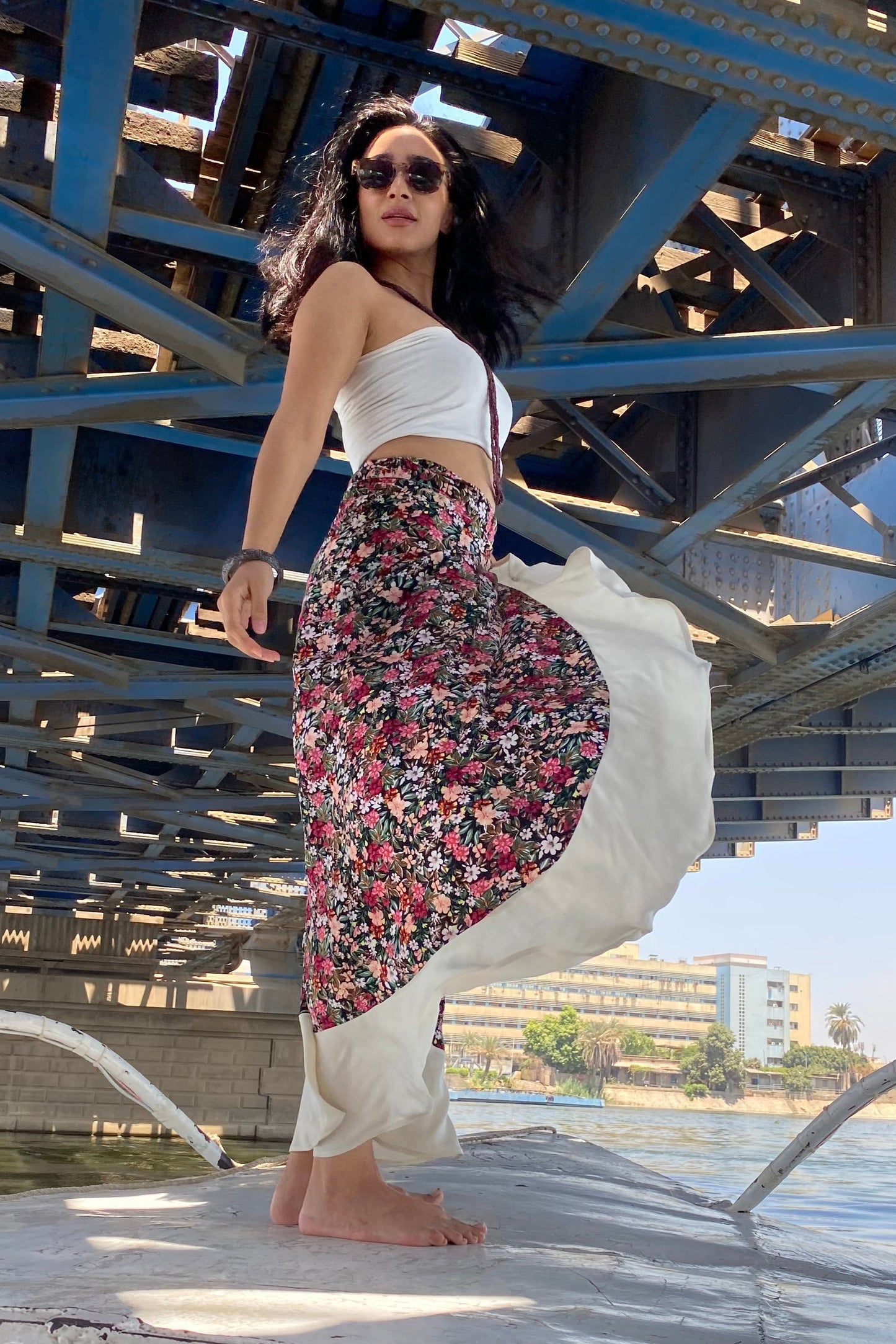 Ruffled Floral Skirt