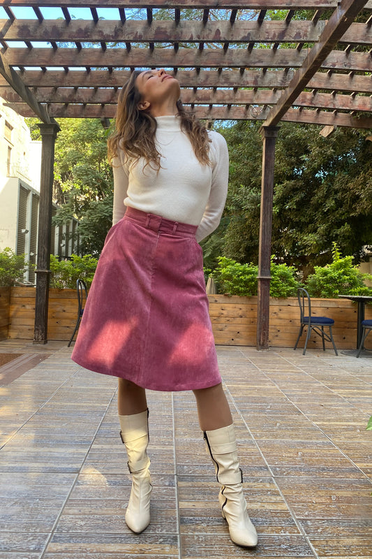 Blush Corduroy Skirt