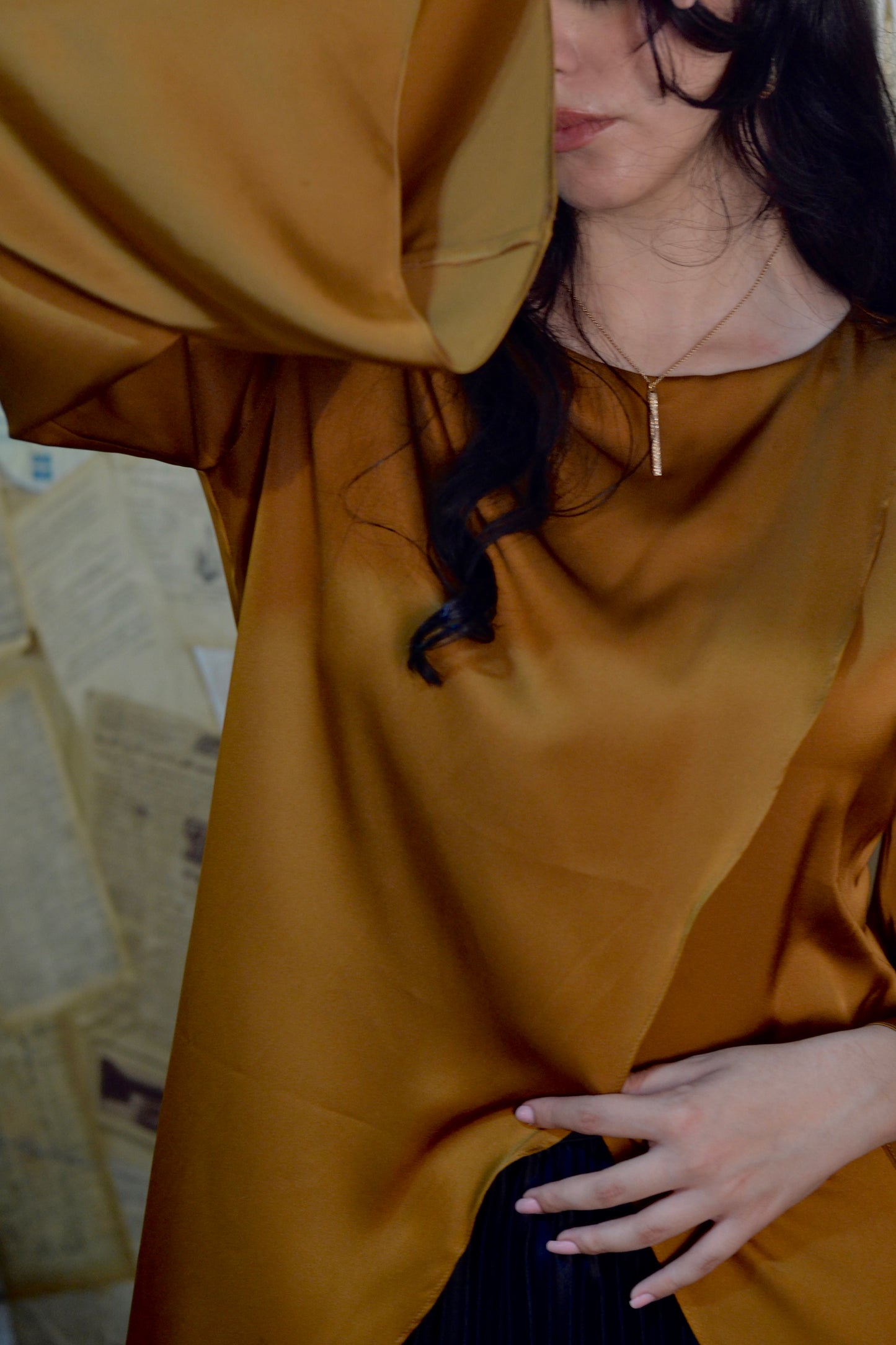 Royal Gold Satin Blouse