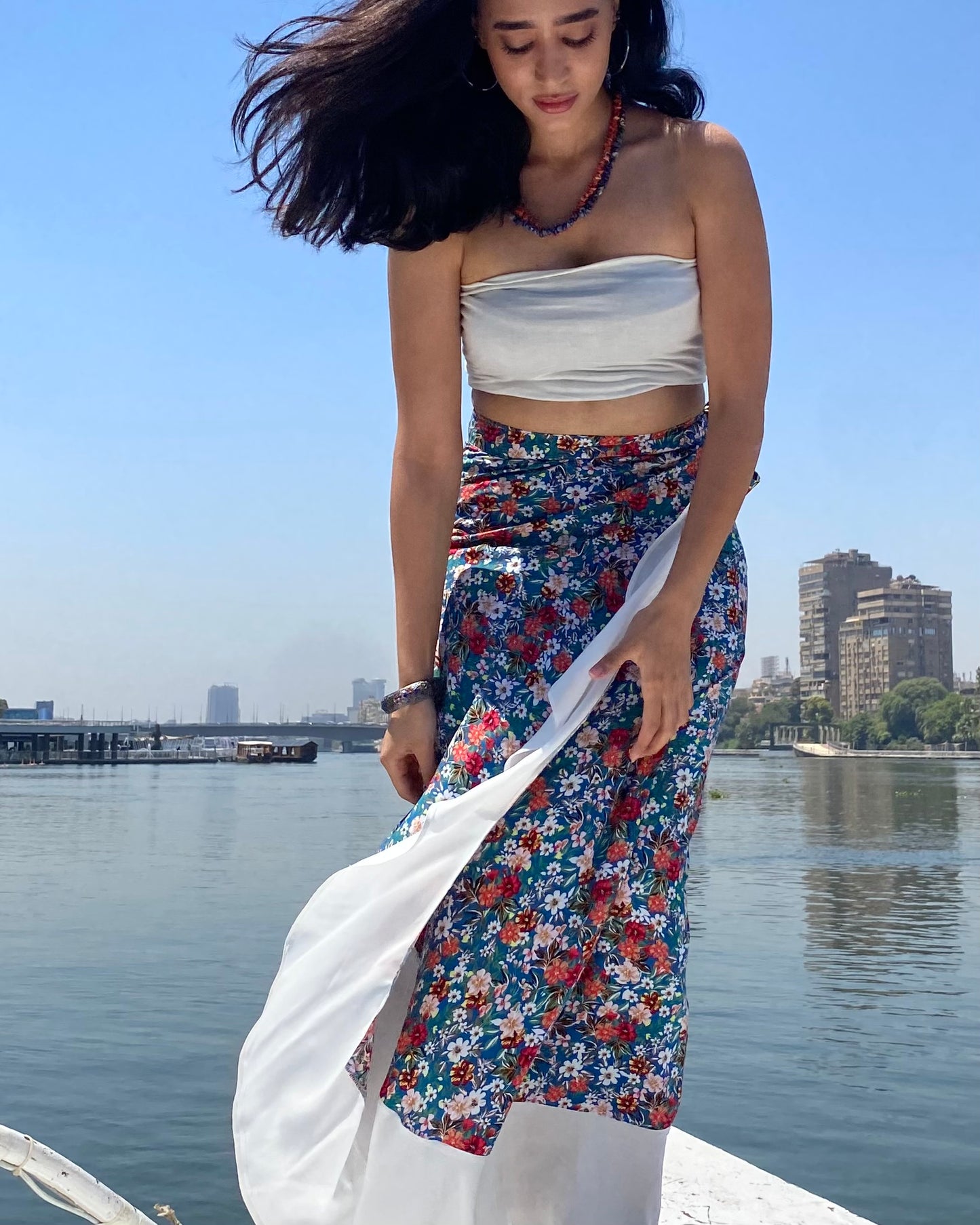 Ruffled Floral Skirt