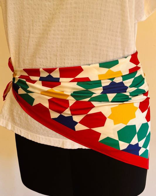 Geometric Pattern Satin Scarf