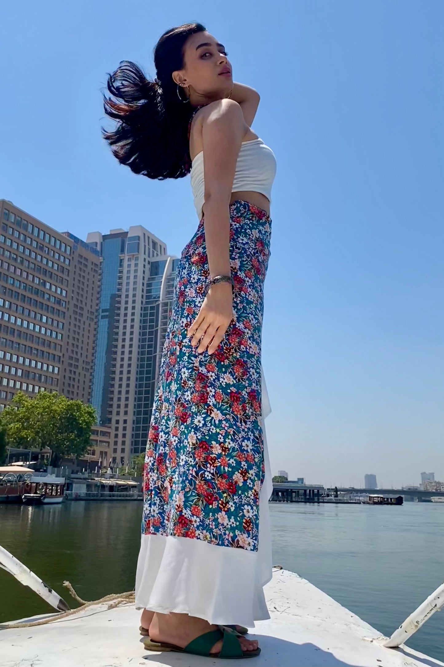 Ruffled Floral Skirt