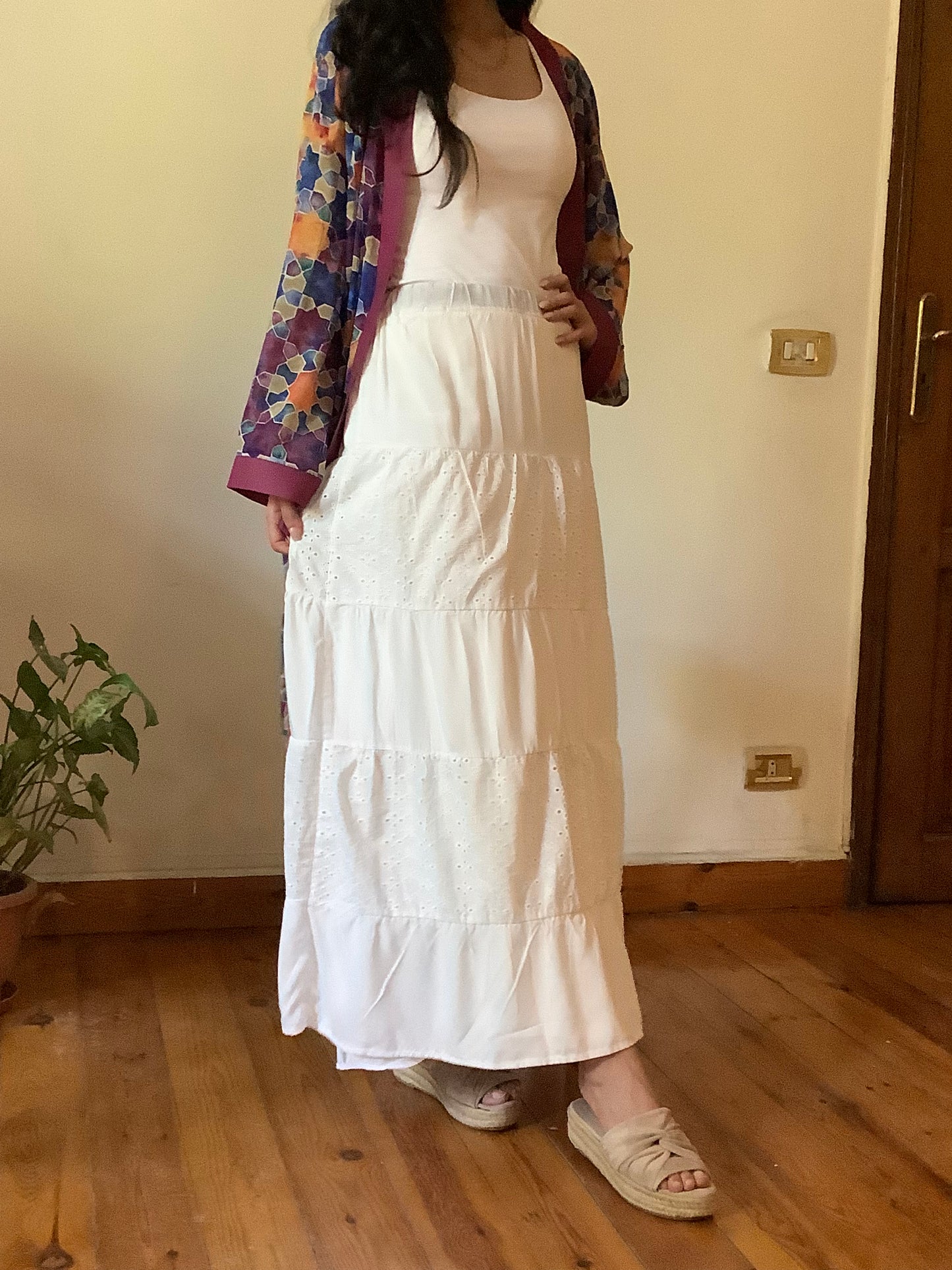 White Maxi Cotton Skirt