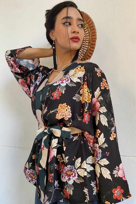 Rétro Floral Kimono