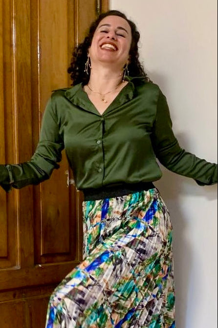 Olive Satin Blouse