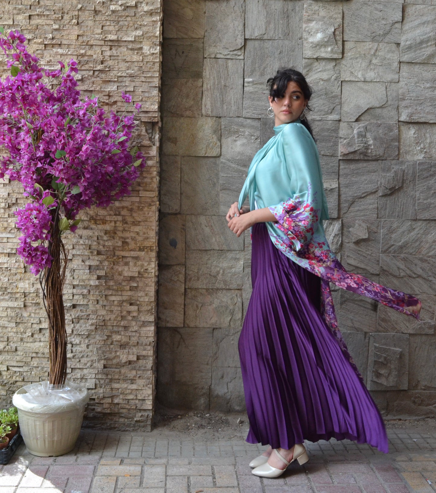 Blue Sky Silk Blouse