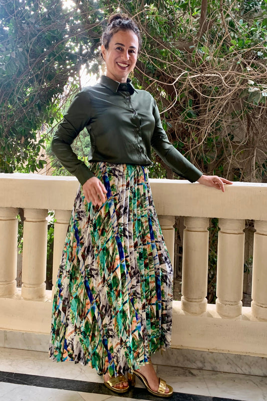 Olive Satin Blouse