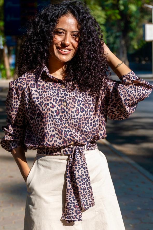 Leopard Chiffon Blouse