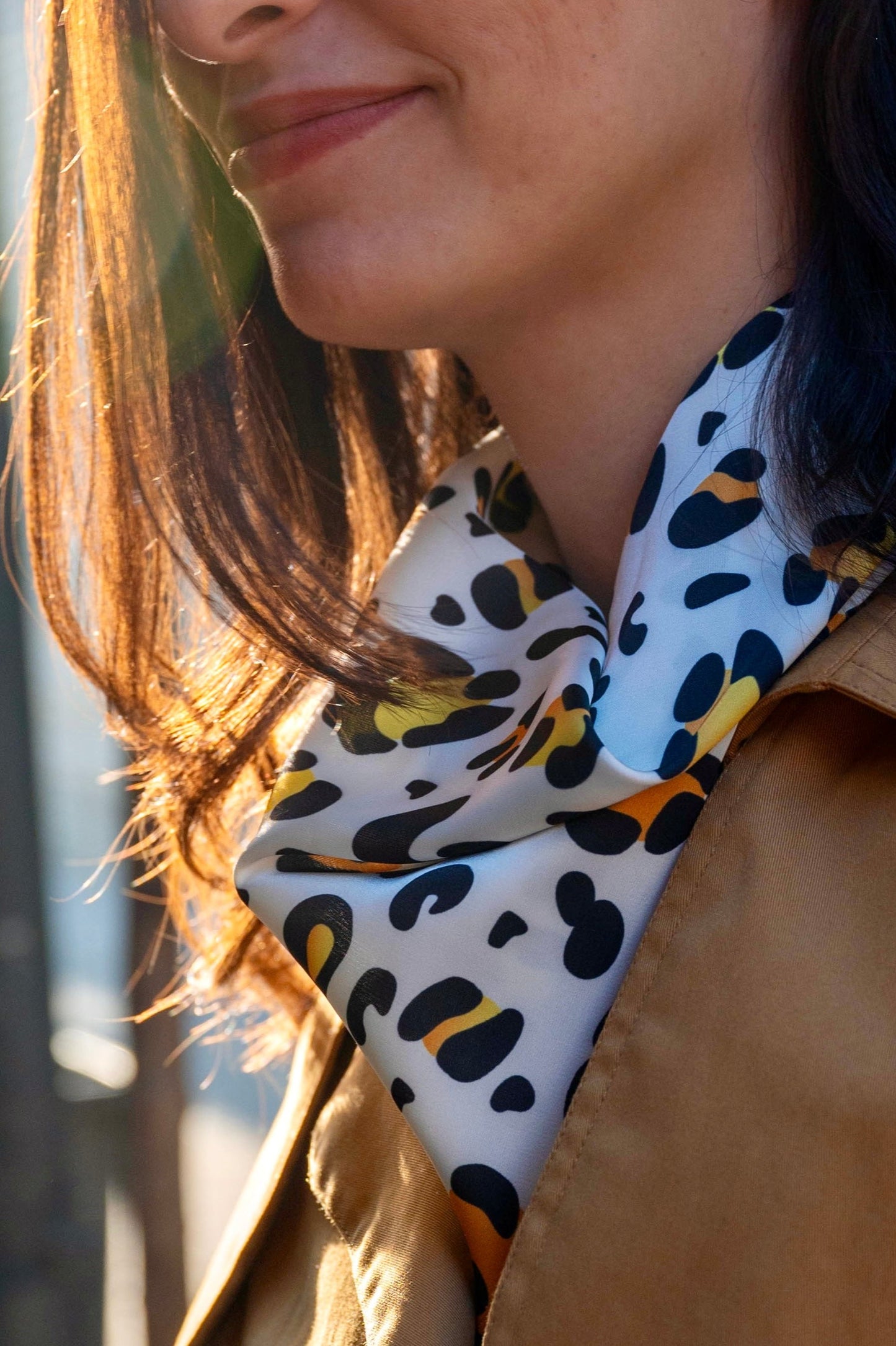 Leopard Satin Scarf