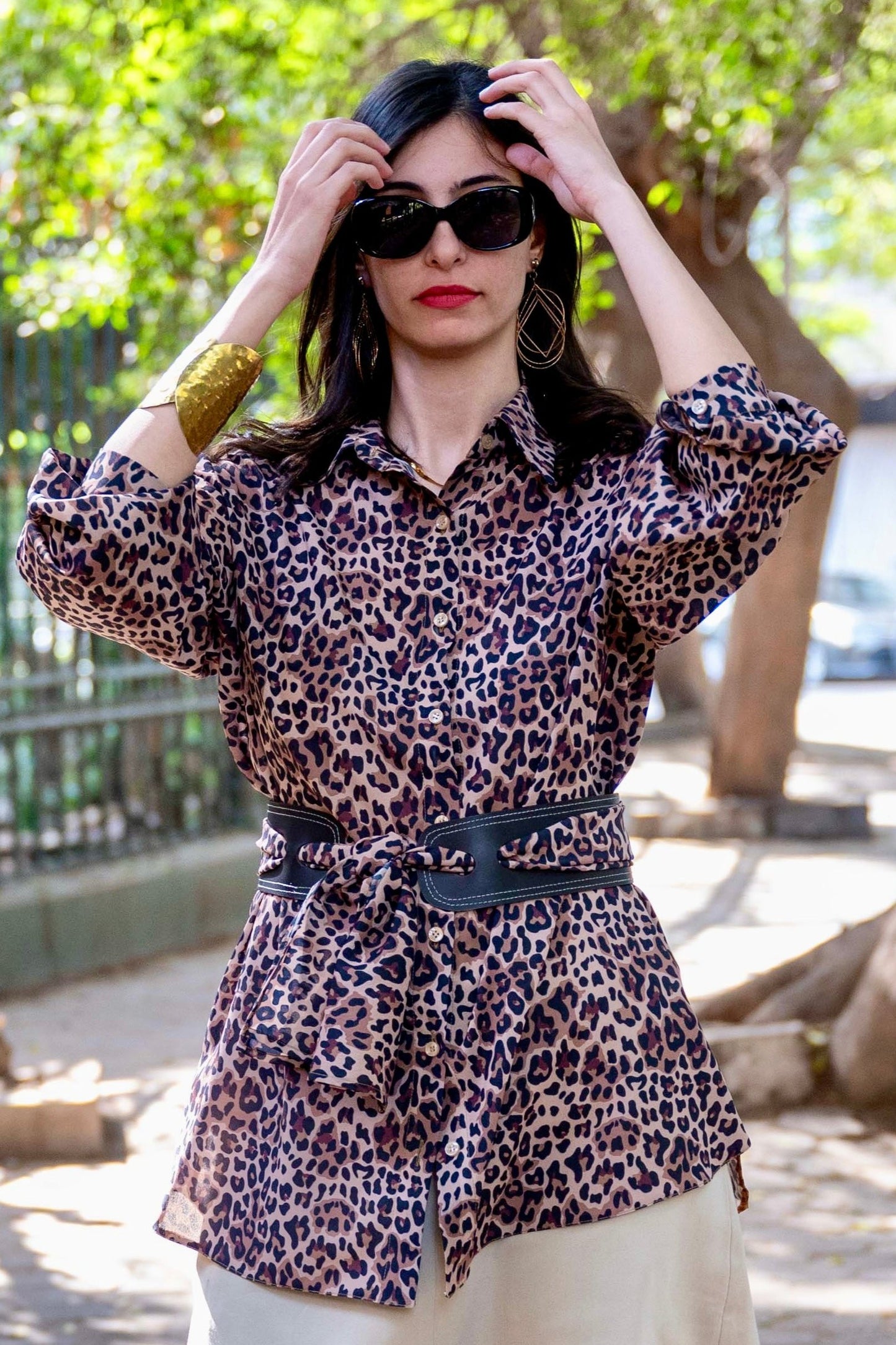 Leopard Chiffon Blouse