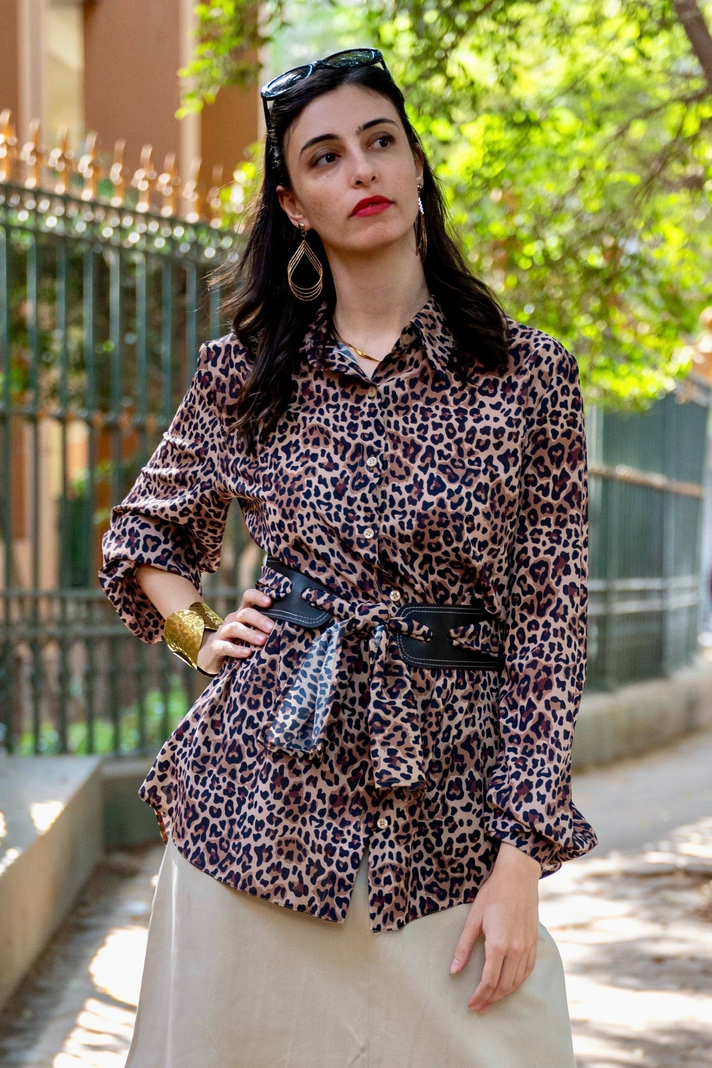 Leopard Chiffon Blouse